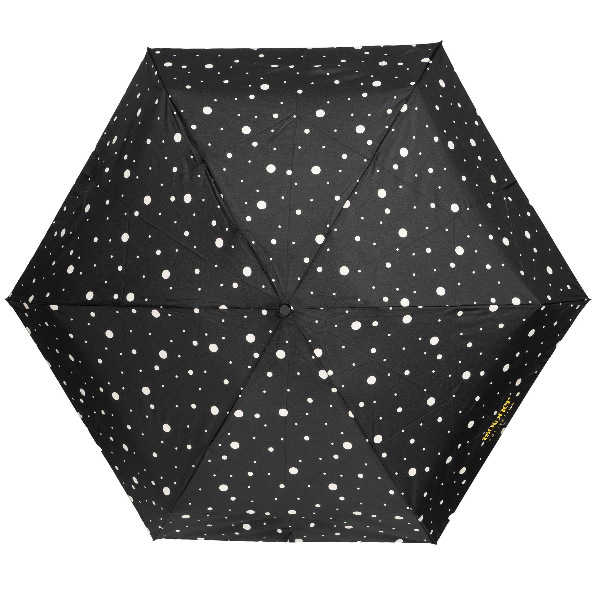 isotoner-parapluie-mini-x-tra-solide-17-5-cm-pois-noir-jaune-92-cm image 3