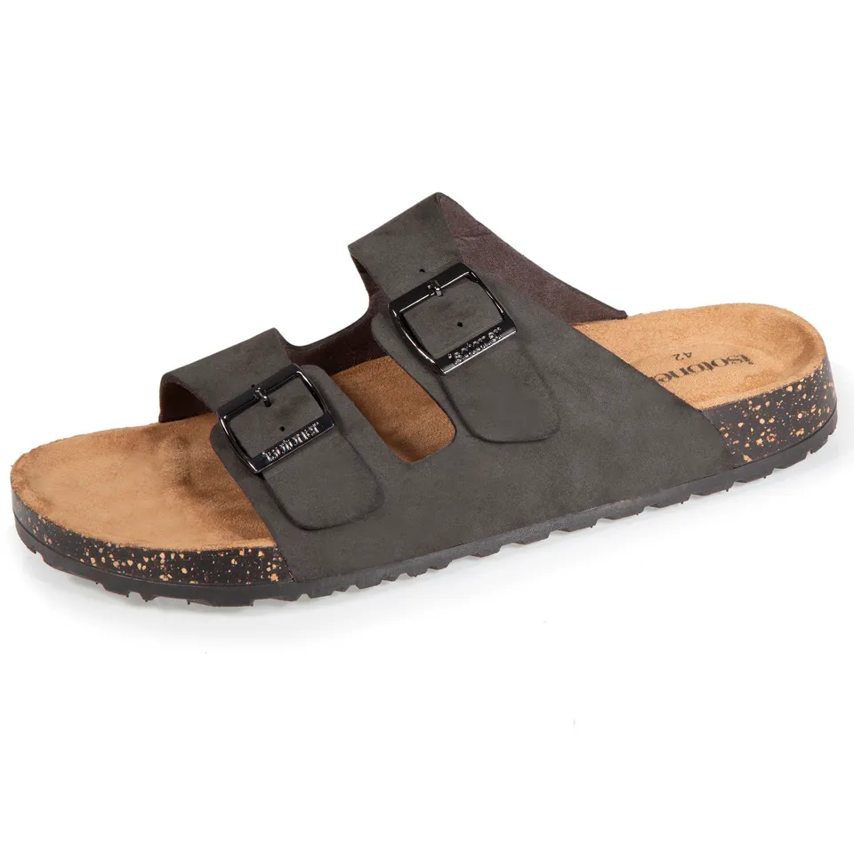 isotoner-mules-sandales-homme-double-bride-gris image 1