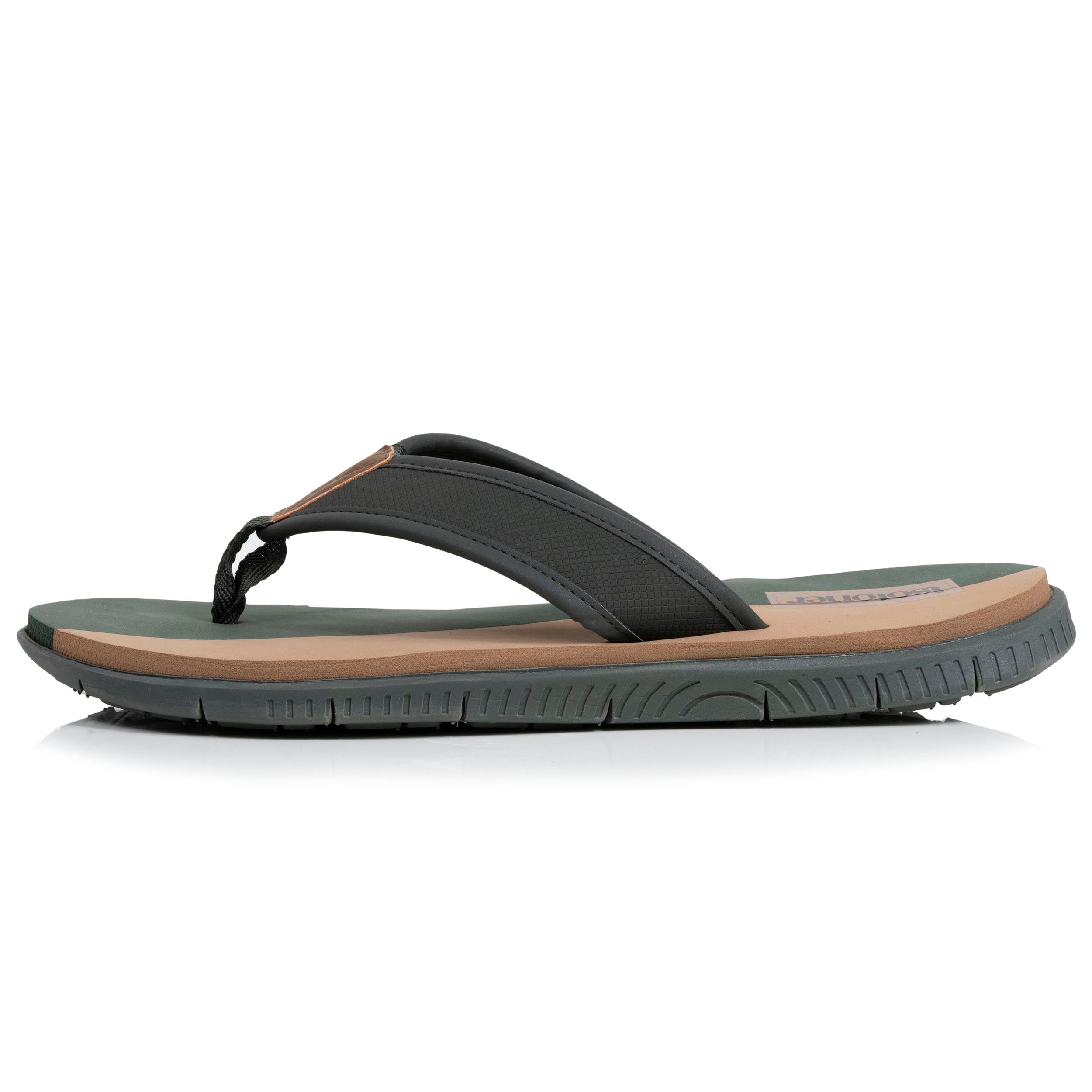 isotoner-tongs-sport-homme-confort-kaki-bicolor image 3
