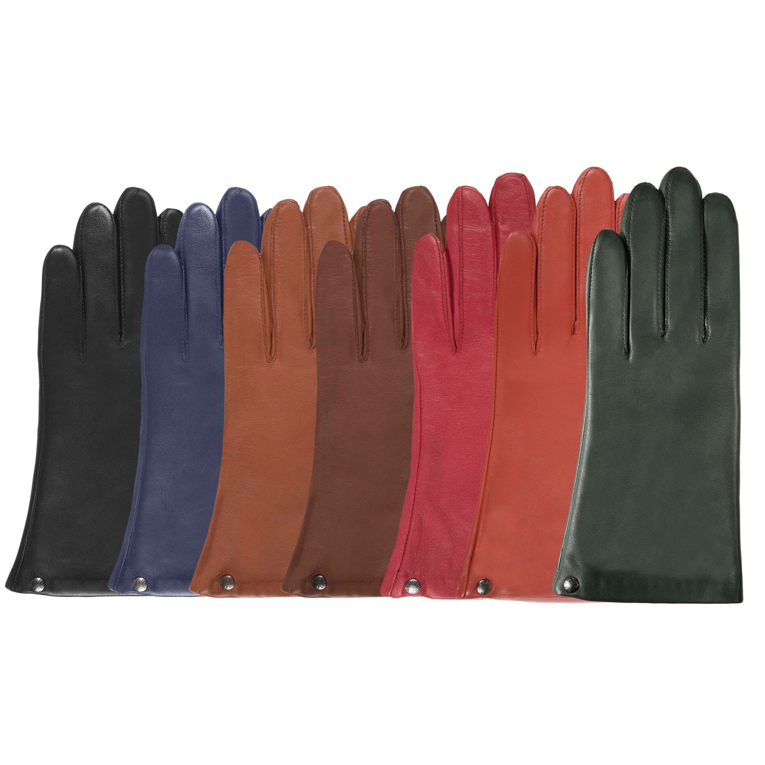 isotoner-gants-femme-cuir-mandarine-doubl-s-soie image 3