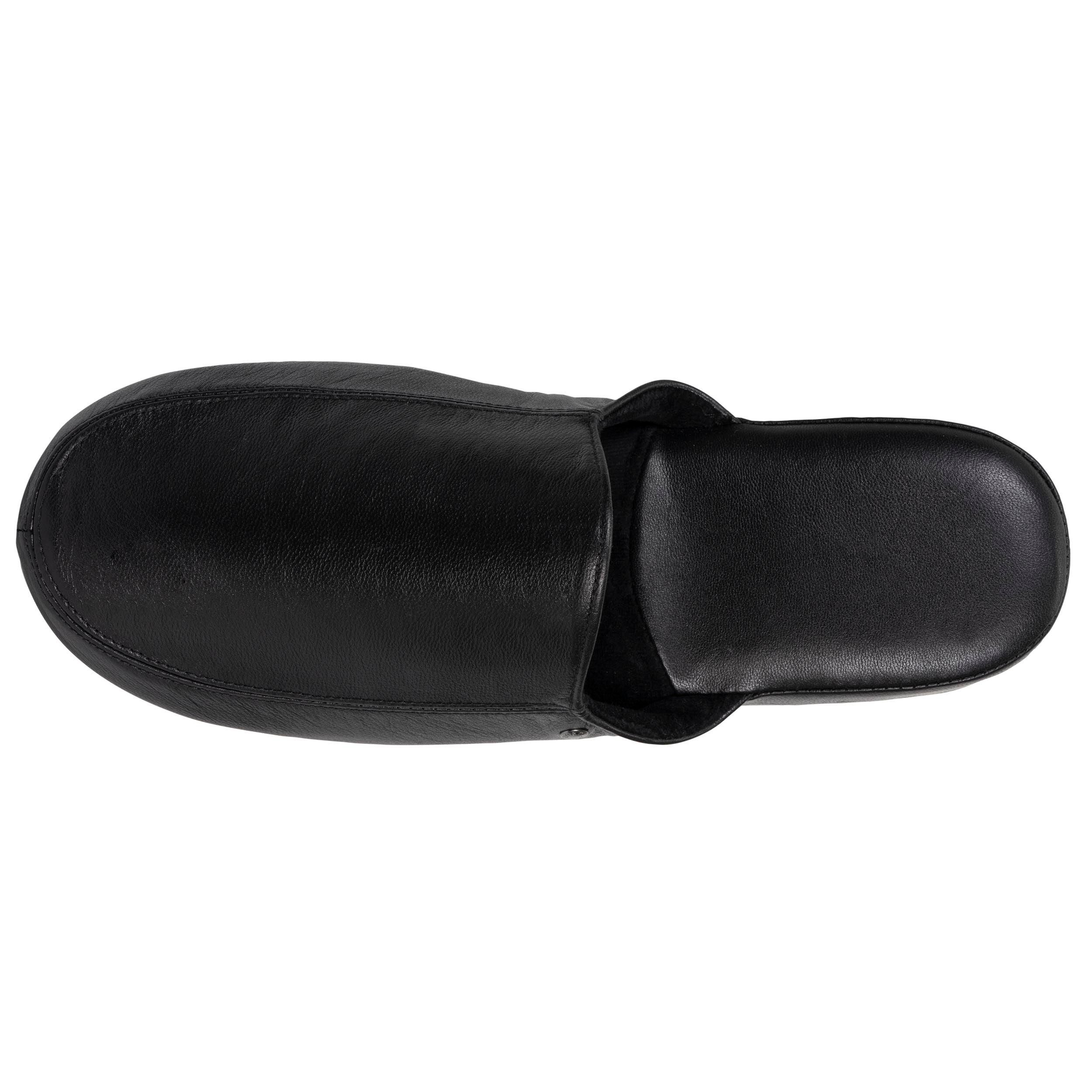 isotoner-chausson-mules-cuir-homme-noir image 2