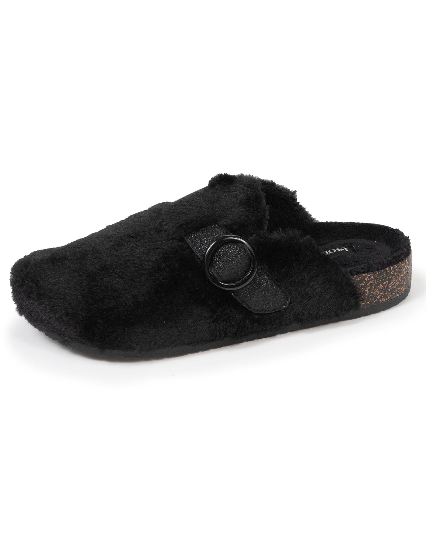 isotoner-chaussons-sabots-femme-noir-fourrure-m-moire-de-forme image 6