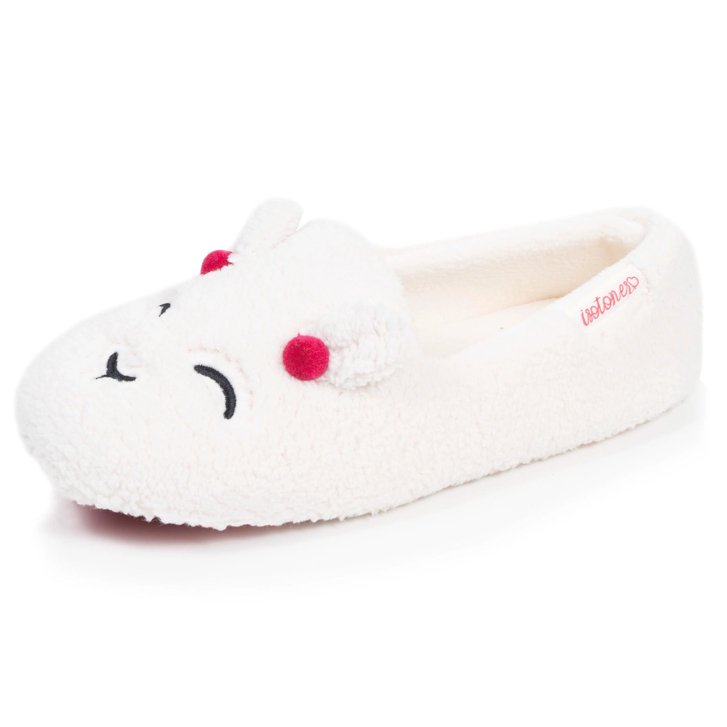 isotoner-chaussons-slippers-femme-sherpa-lama-ivoire-semelle-antid-rapante image 1