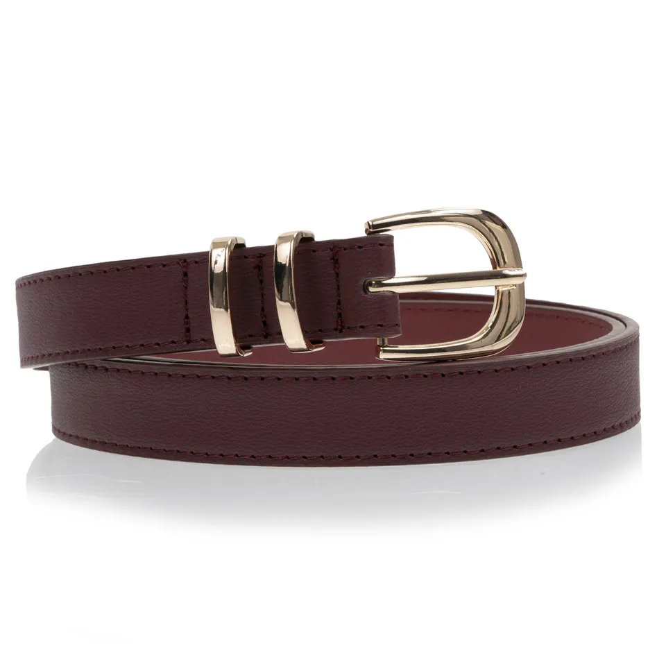 isotoner-ceinture-femme-bordeaux-en-cuir-2-2-cm image 1