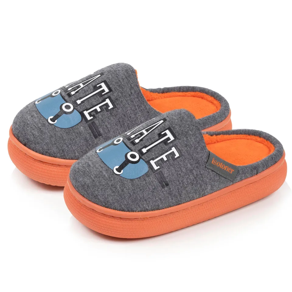 isotoner-chaussons-mules-enfant-bloup-gris-chin image 1
