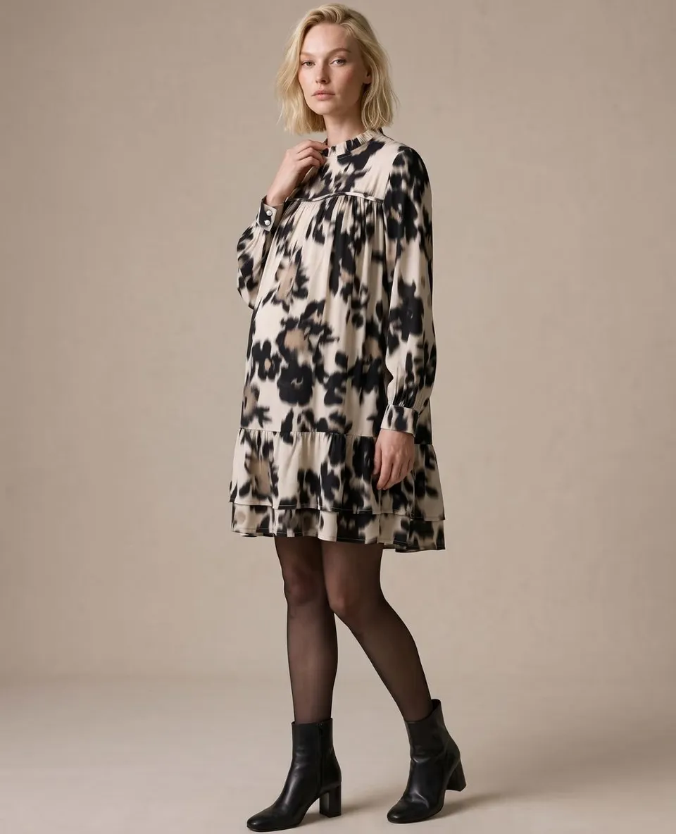 cache-c-ur-robe-d-allaitement-elisabeth-beige-coupe-babydoll image 1