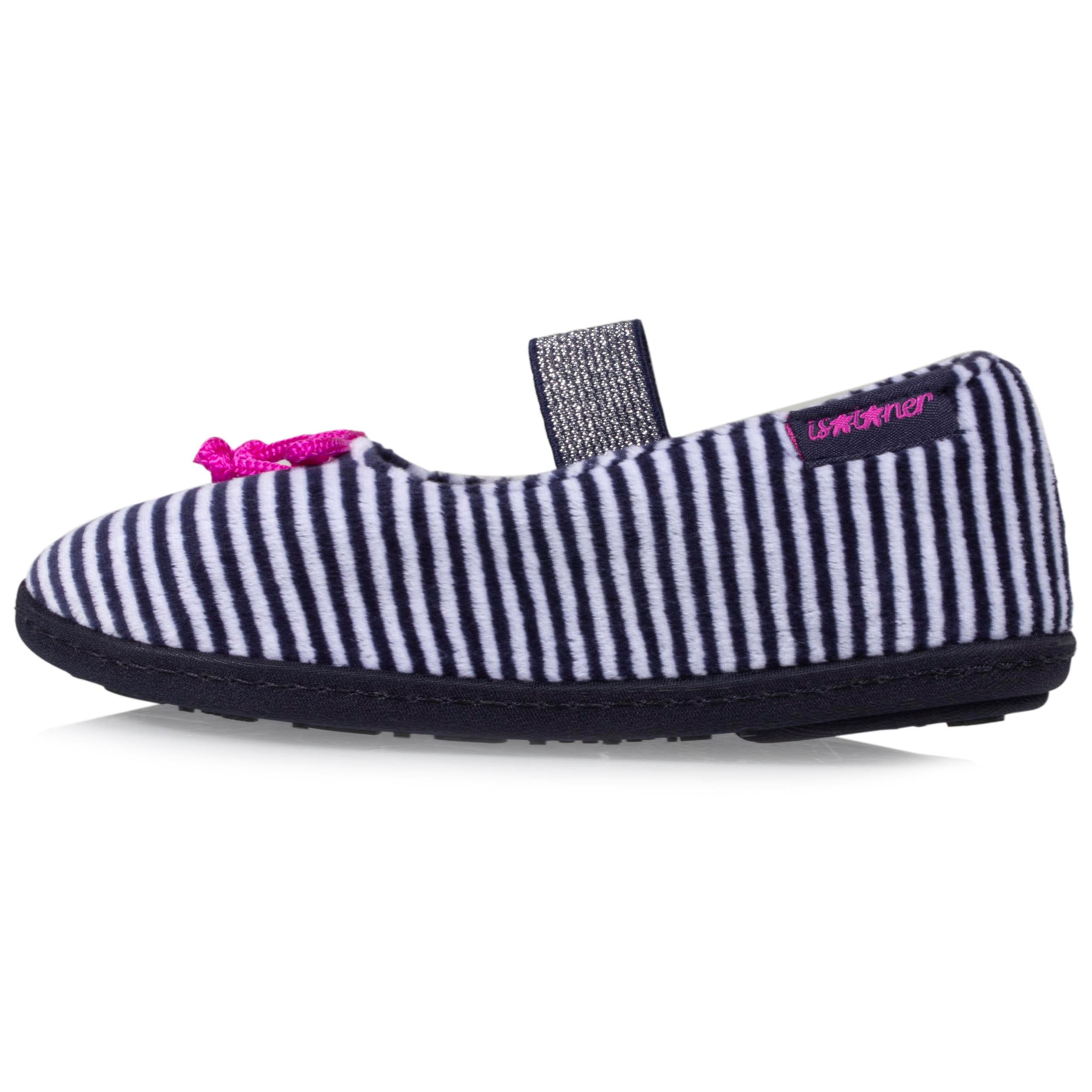 isotoner-chaussons-ballerines-enfant-rayures-velours-fille image 3