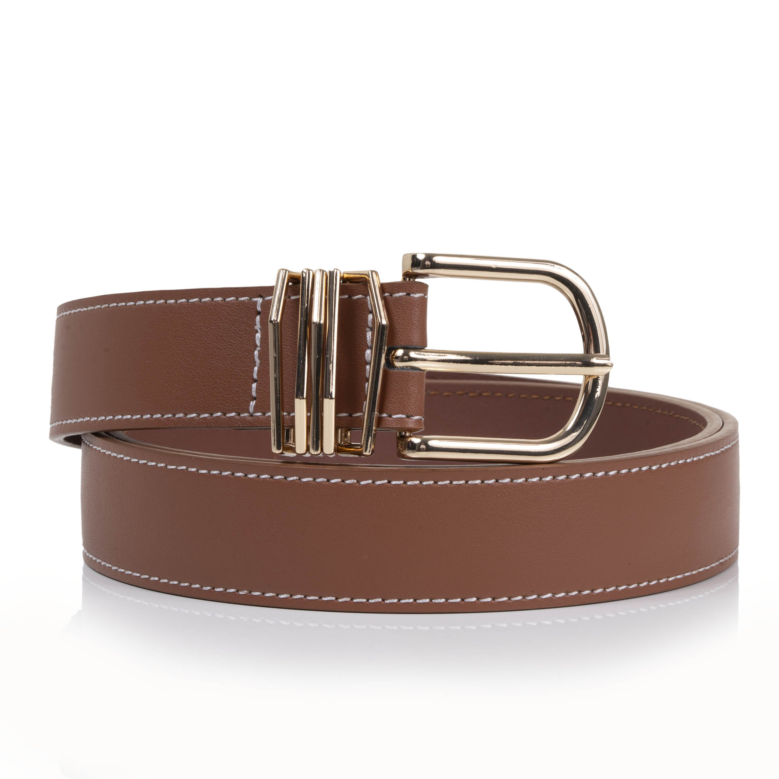 isotoner-ceinture-femme-lisse-bijoux-camel-3-cm image 1