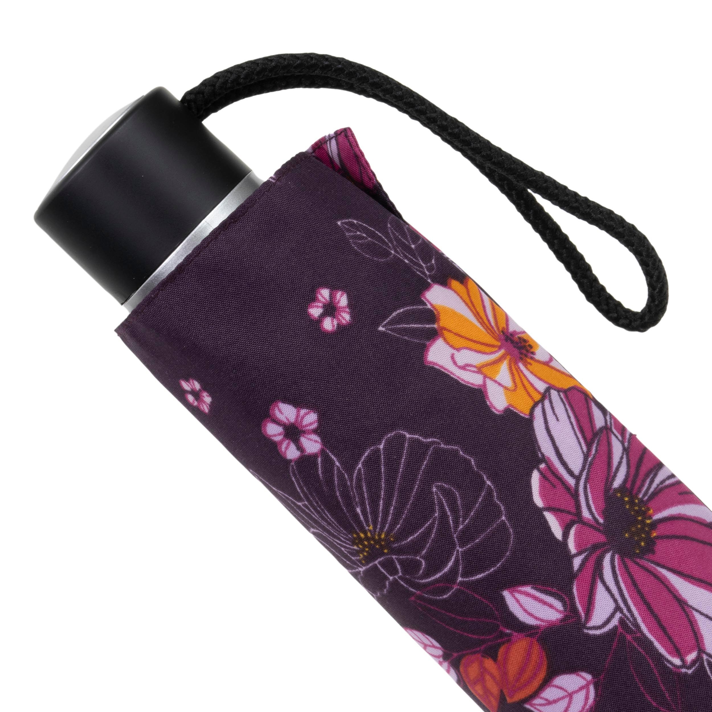 isotoner-parapluie-petit-prix-fleurs-aubergine-23-cm image 5