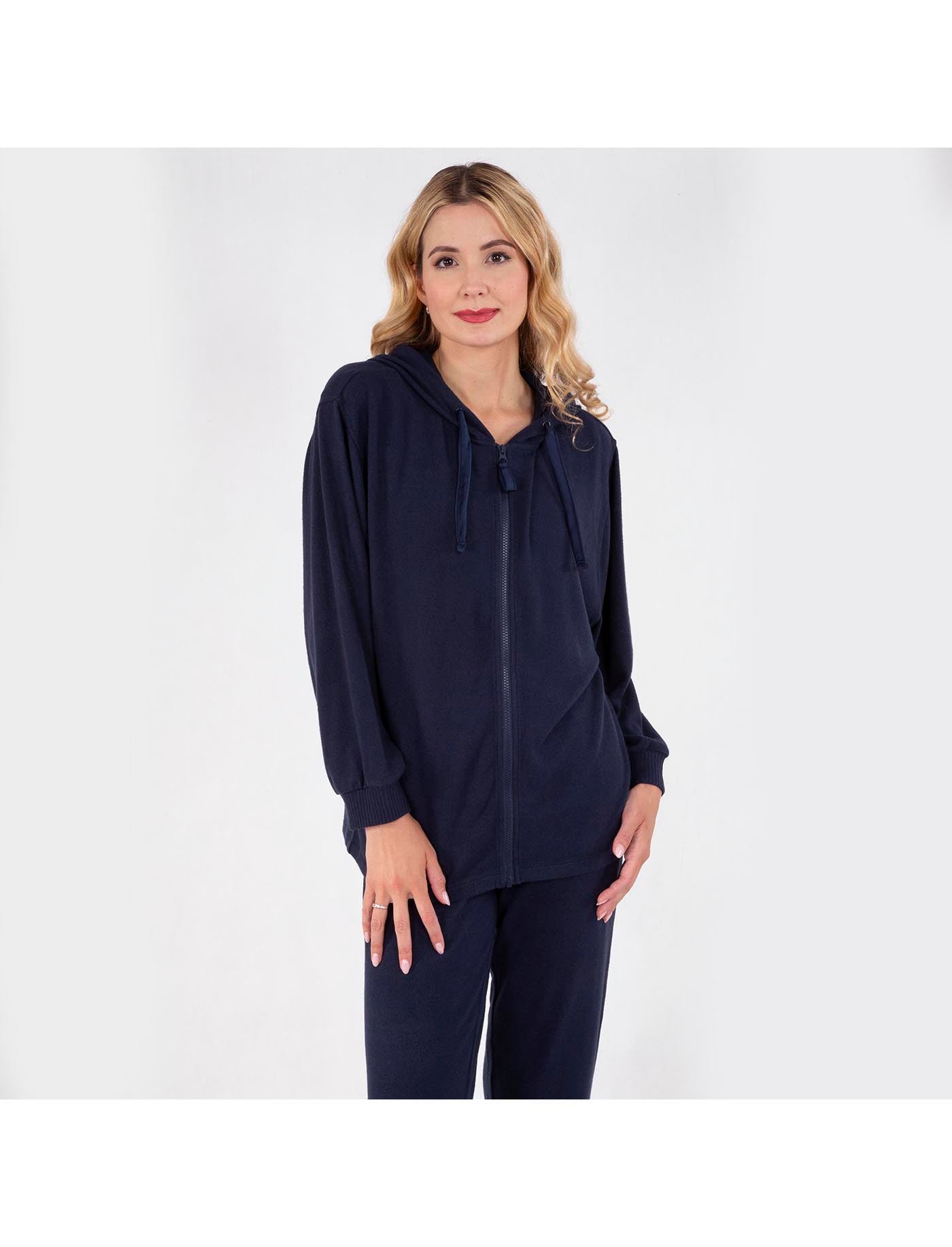 isotoner-sweat-shirt-capuche-femme-marine-ultra-doux image 6