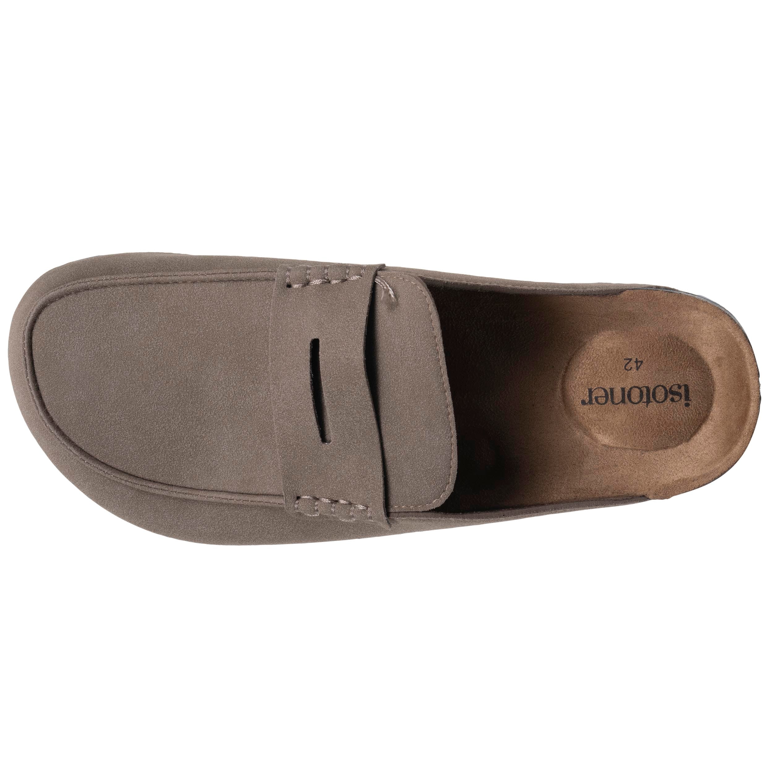isotoner-sabots-mocassin-homme-taupe image 2