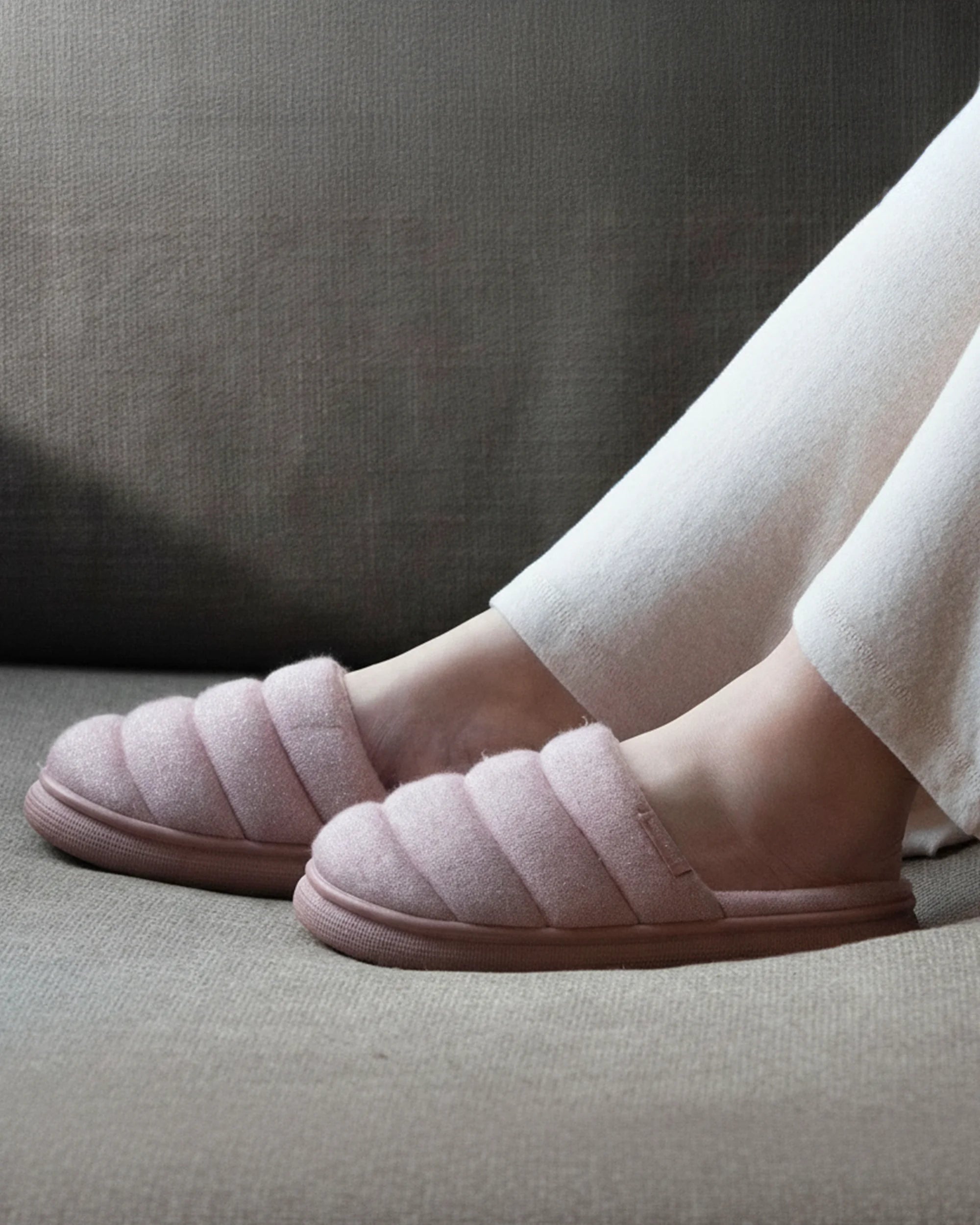 isotoner-chaussons-mules-femme-bloup-blush-maille-m-tallis-e image 2