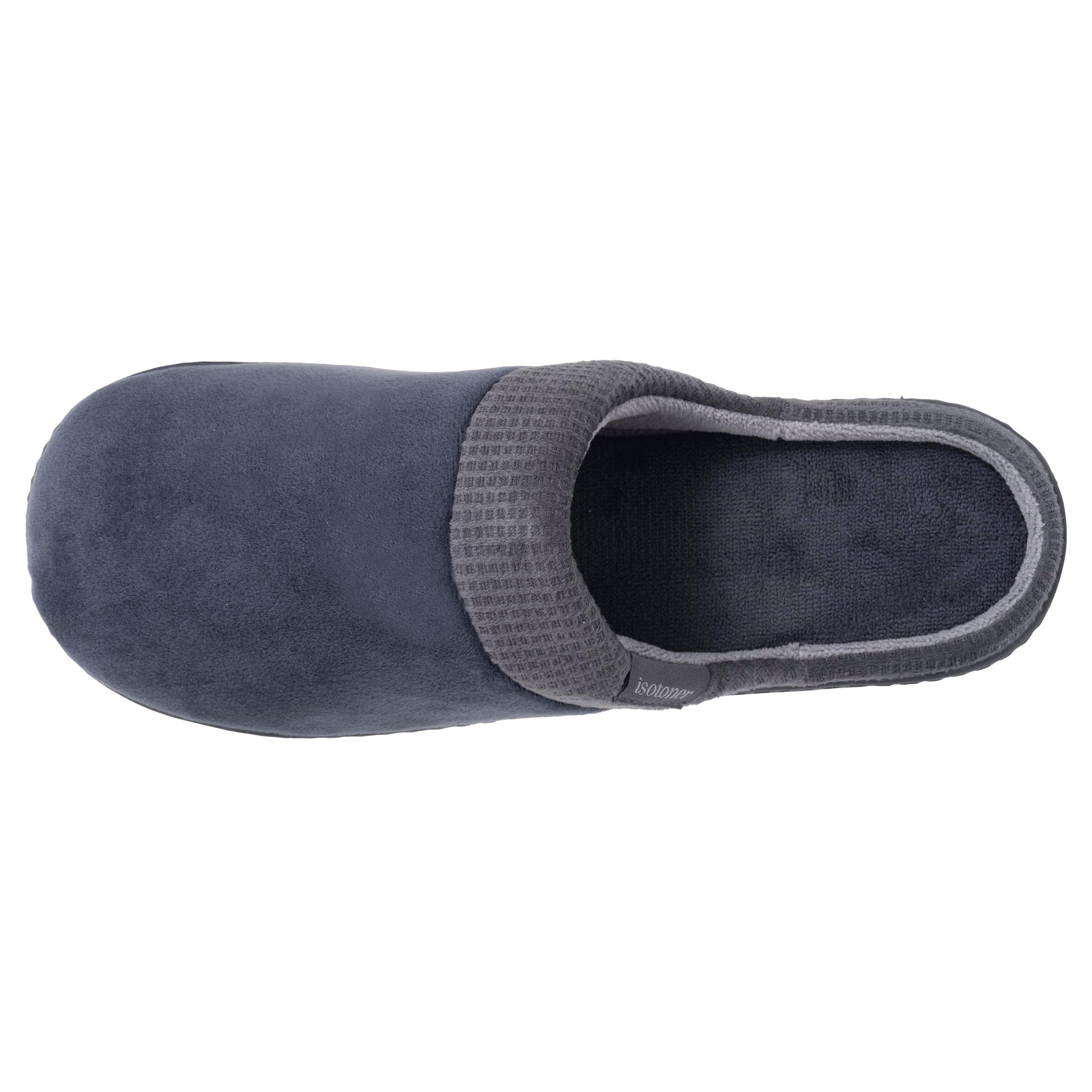 isotoner-chaussons-mules-homme-carr-s-gris-ergonomiques image 3