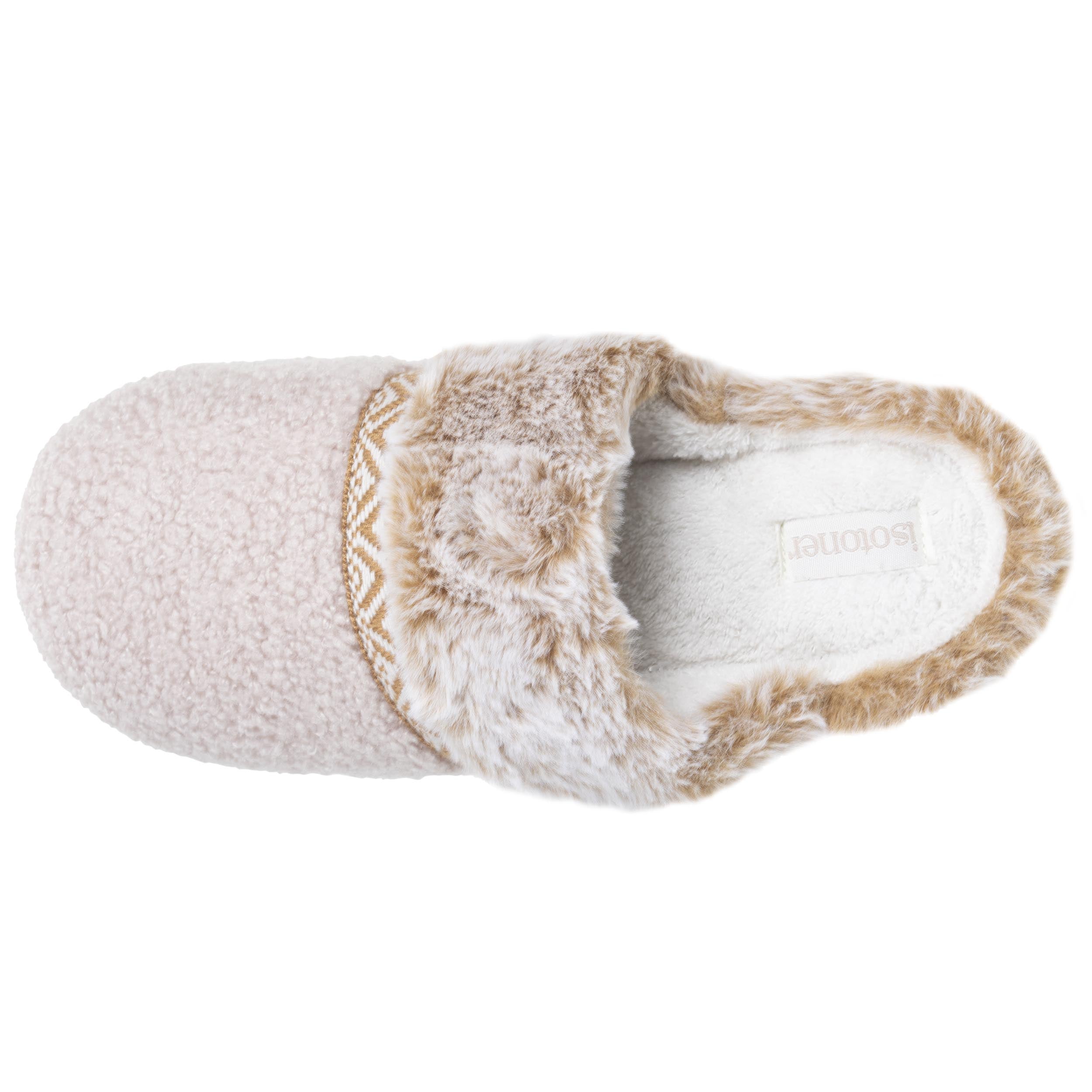 isotoner-chaussons-mules-crant-es-femme-beige image 3