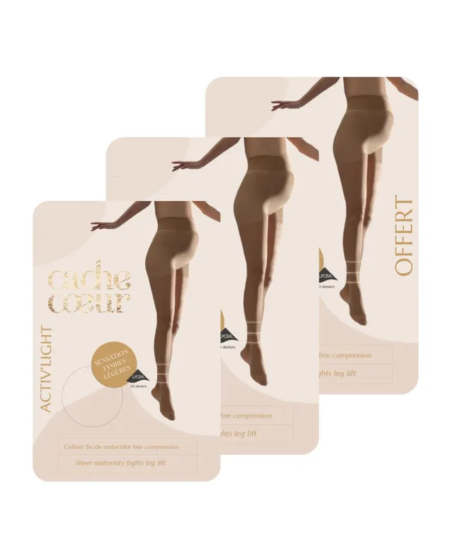 cache-c-ur-lot-de-3-paires-de-collants-fins-30-deniers-activ-light-beige image 1