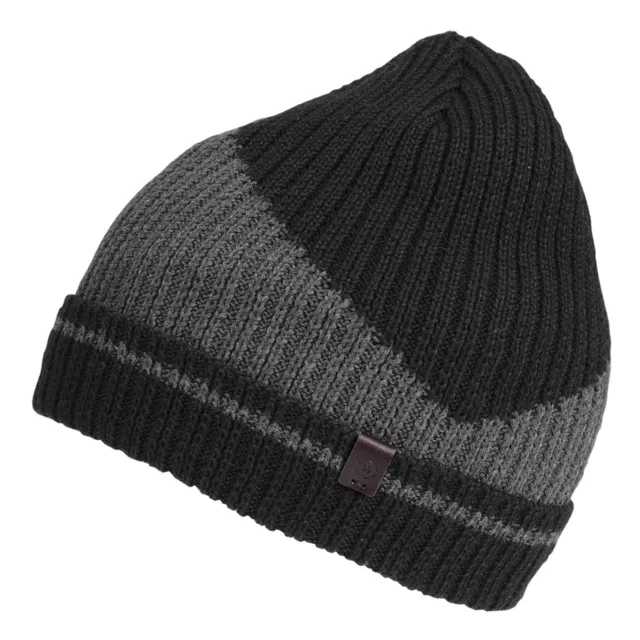 isotoner-bonnet-homme-maille-recycl-e-noir-doubl-polaire image 1