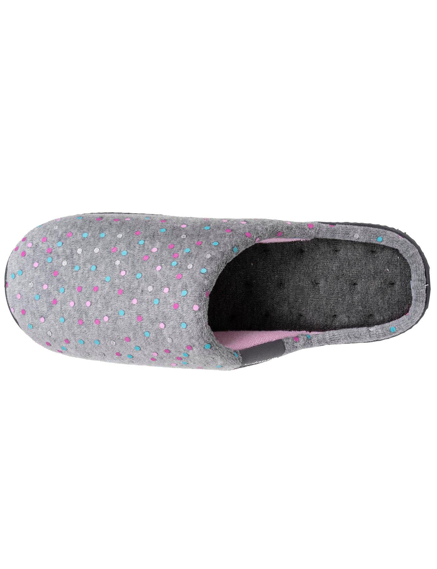 isotoner-chaussons-mules-femme-ergonomiques-pois-gris image 7