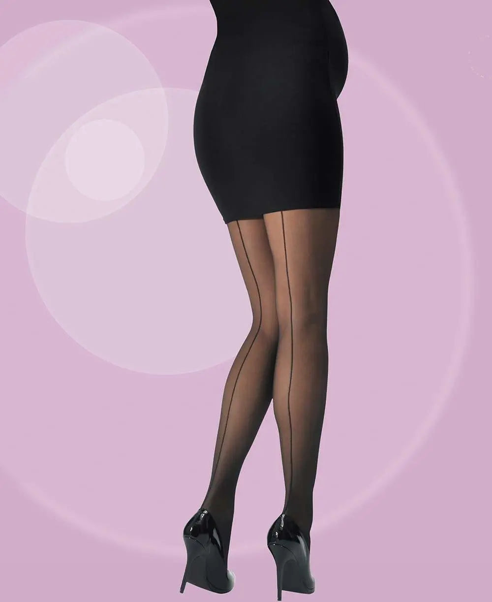 cache-c-ur-collant-de-grossesse-fin-couture-30d-noir image 2
