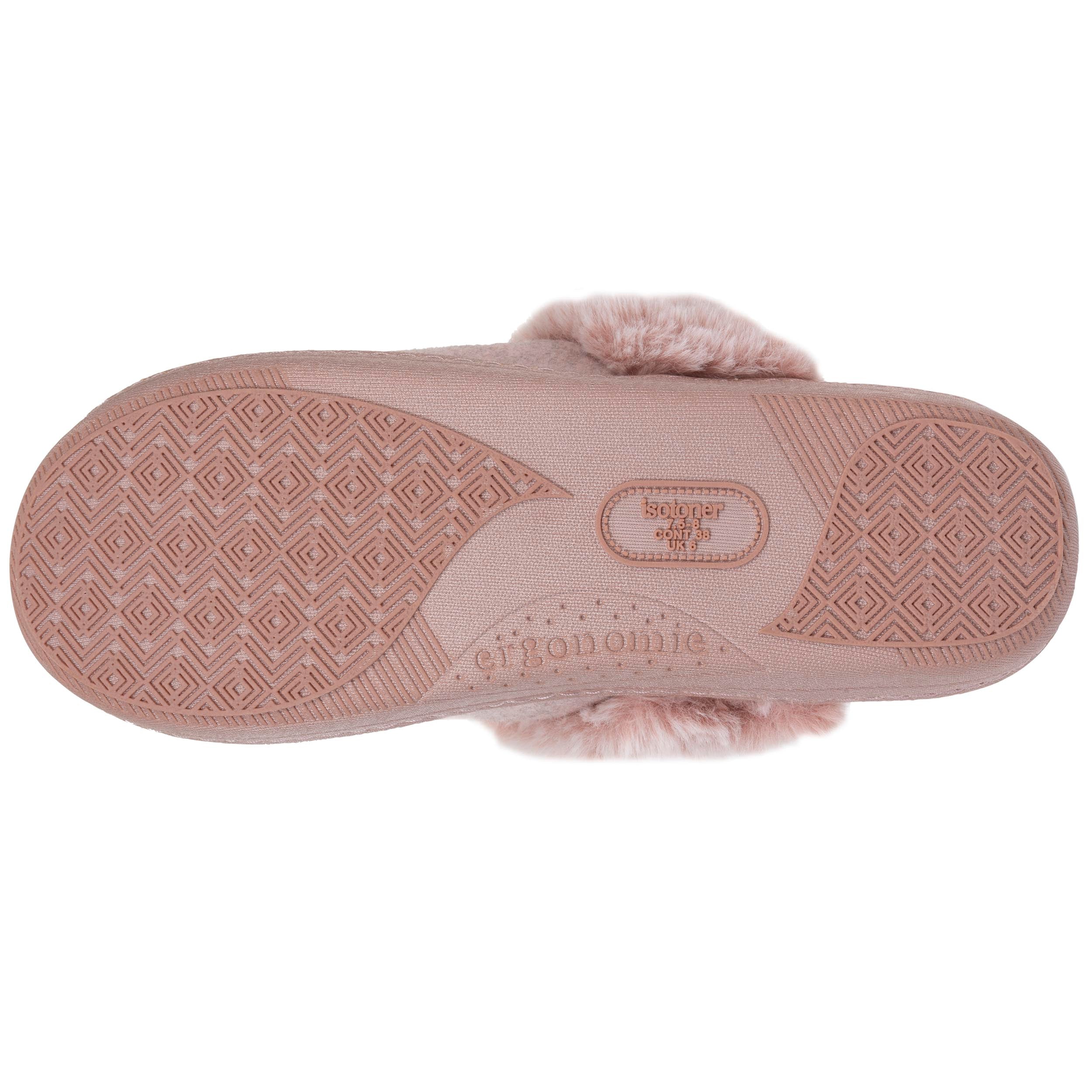 isotoner-chaussons-mules-femme-rose-chin-everywear image 5