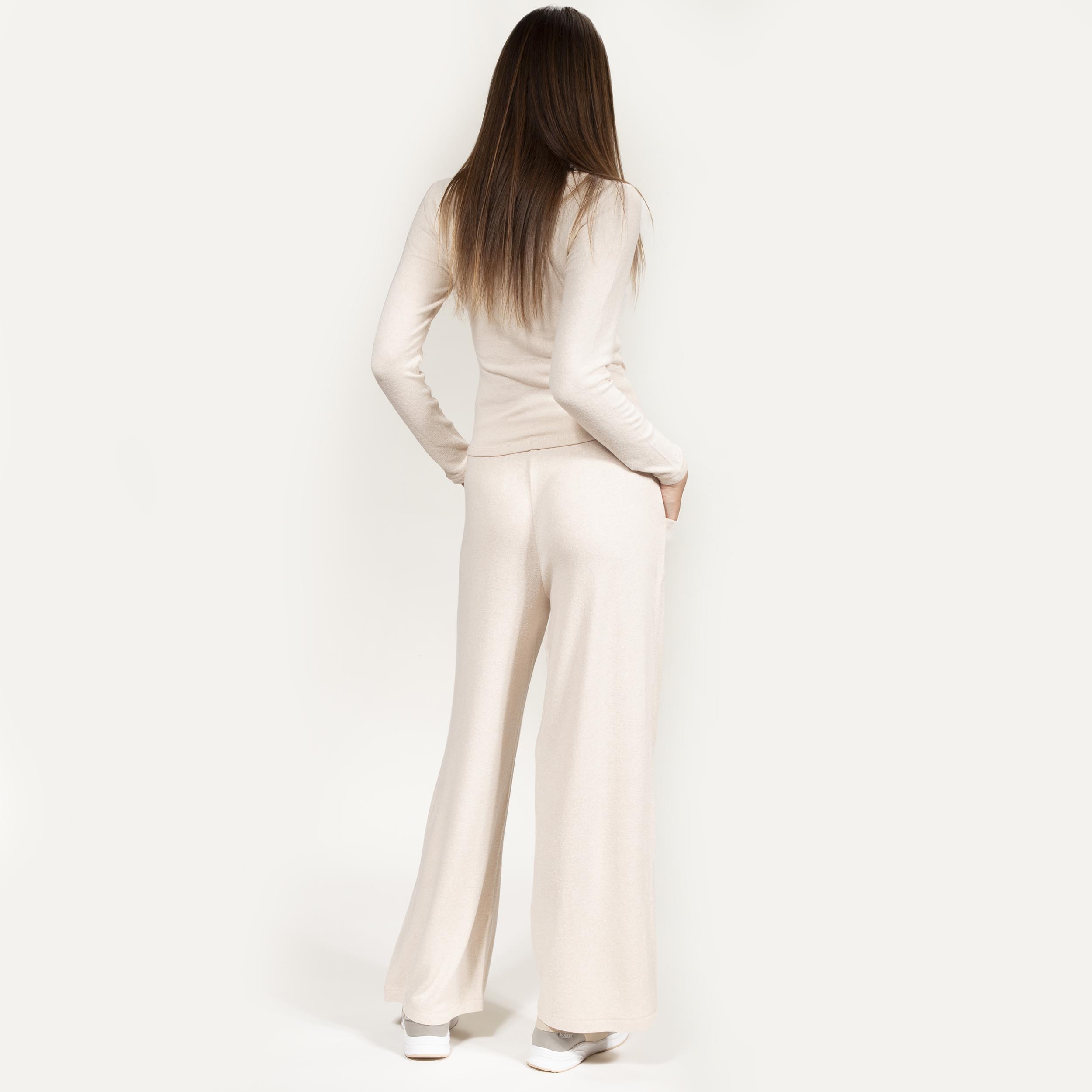 isotoner-pantalon-large-femme-beige-homewear-ultra-doux image 3