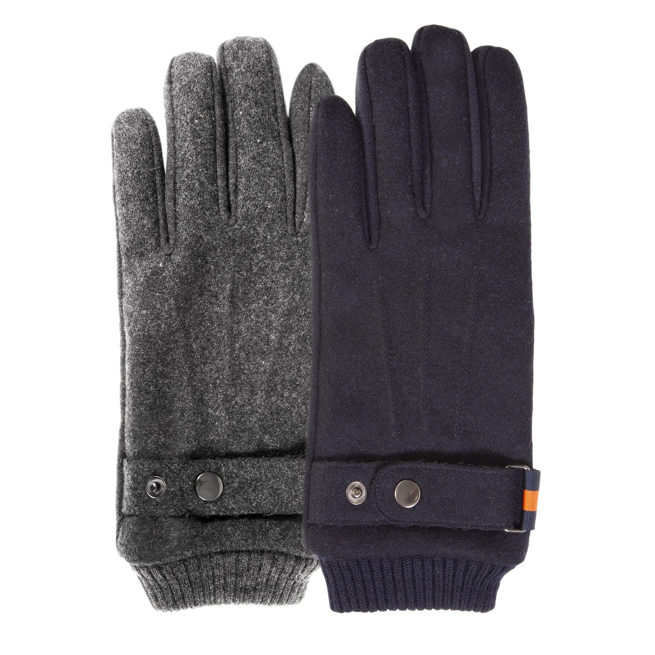 isotoner-gants-homme-tissu-lain-marine-tactile image 3