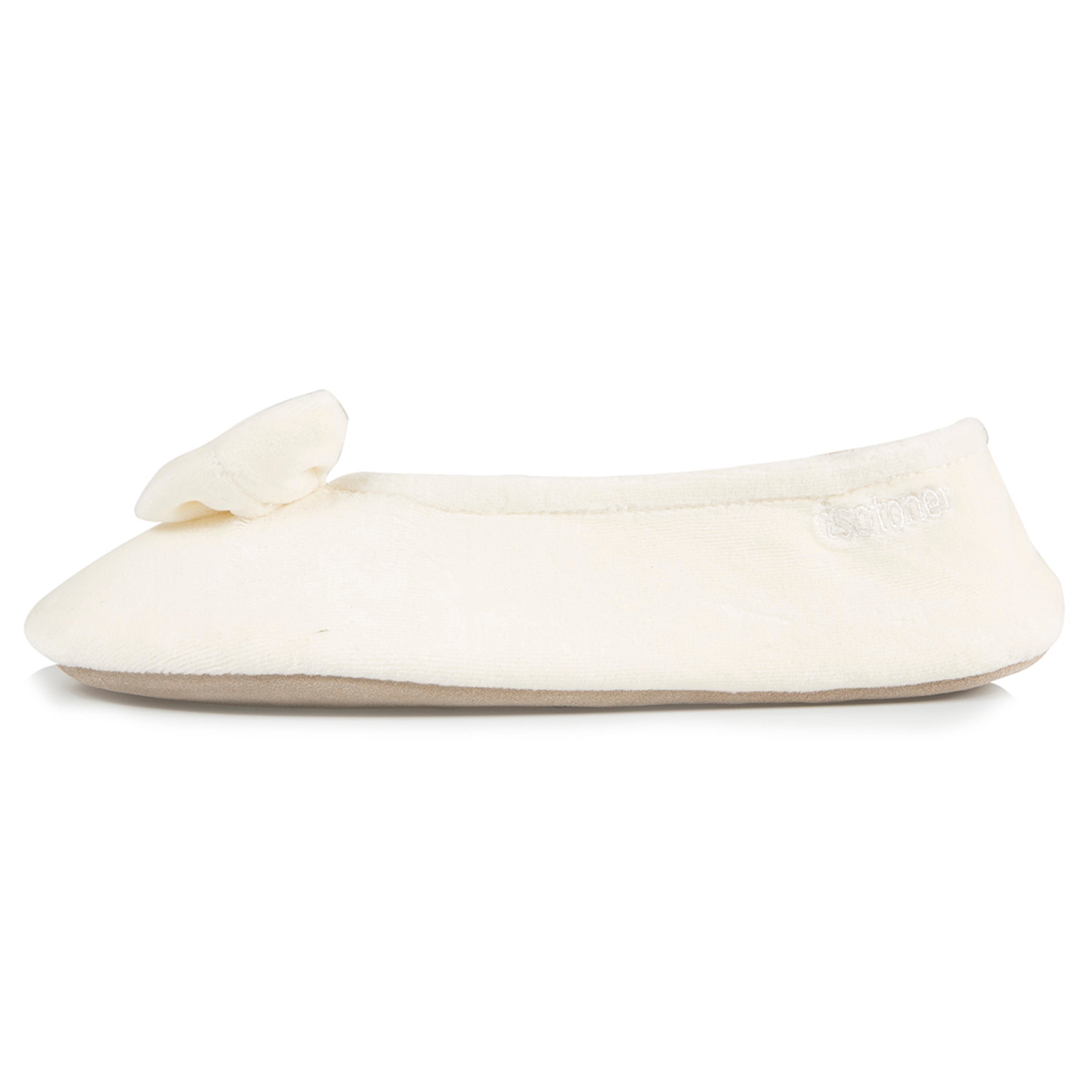 isotoner-chaussons-ballerines-femme-strass-ivoire image 4