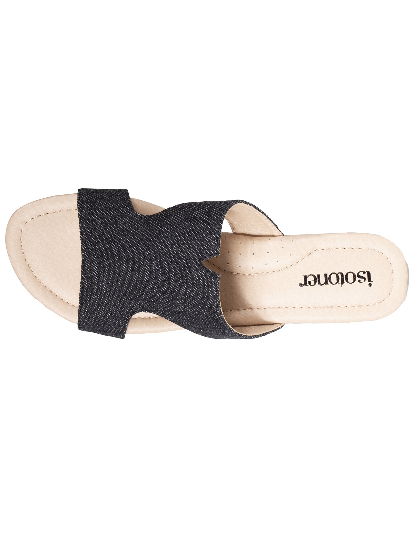 isotoner-mules-claquettes-femme-talon-jean-noir-3-cm image 7