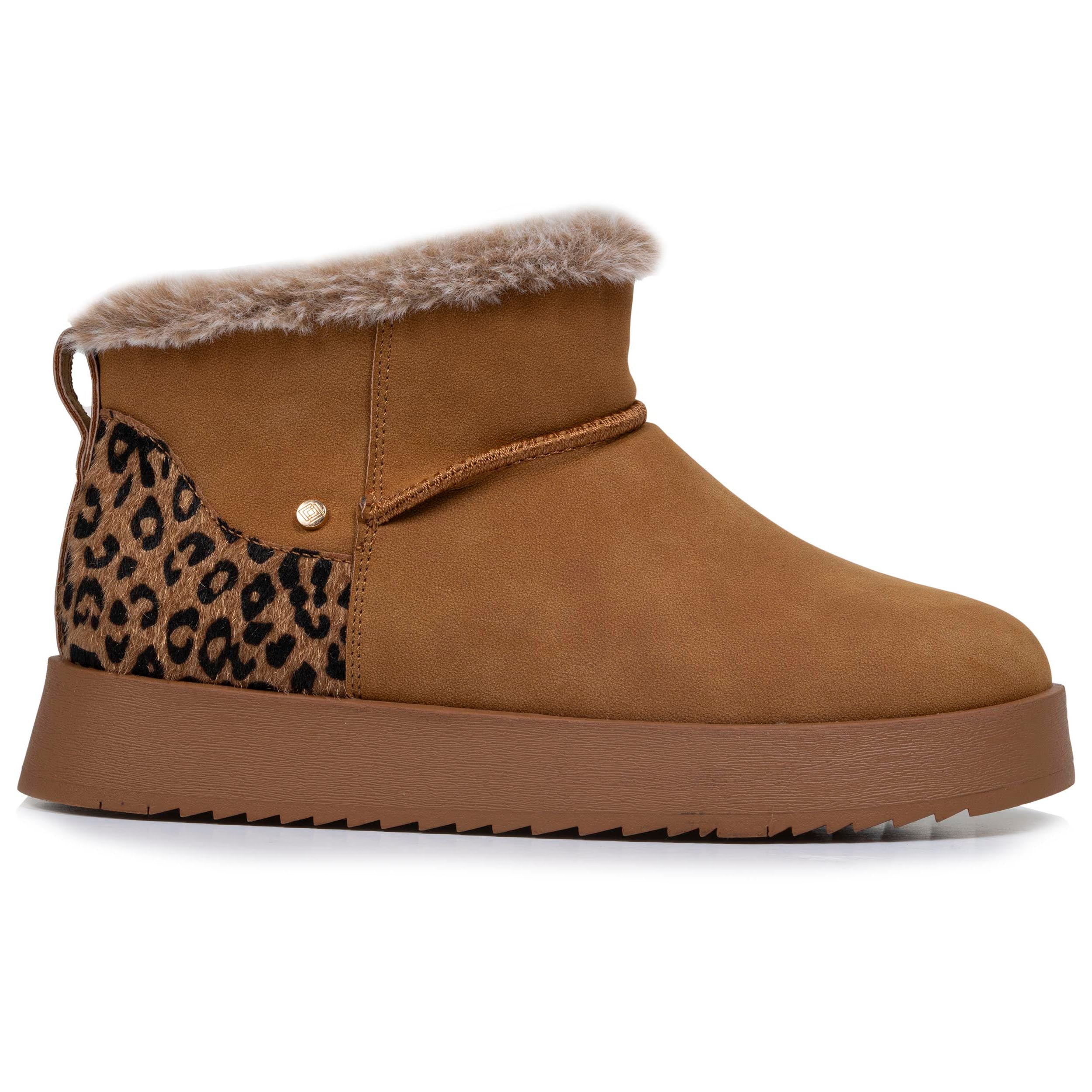isotoner-bottines-femme-imitation-fourrure-camel-l-opard-plateforme image 8