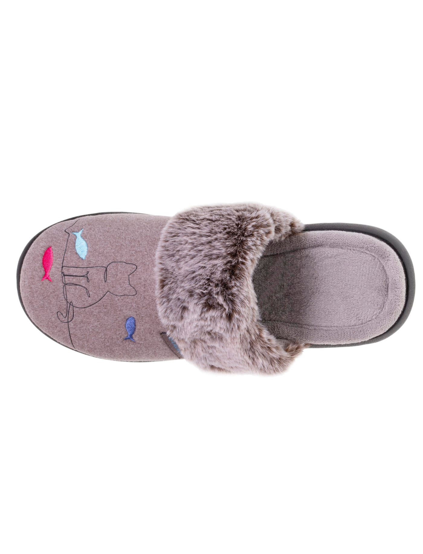 isotoner-chaussons-mules-femme-chat-taupe image 7