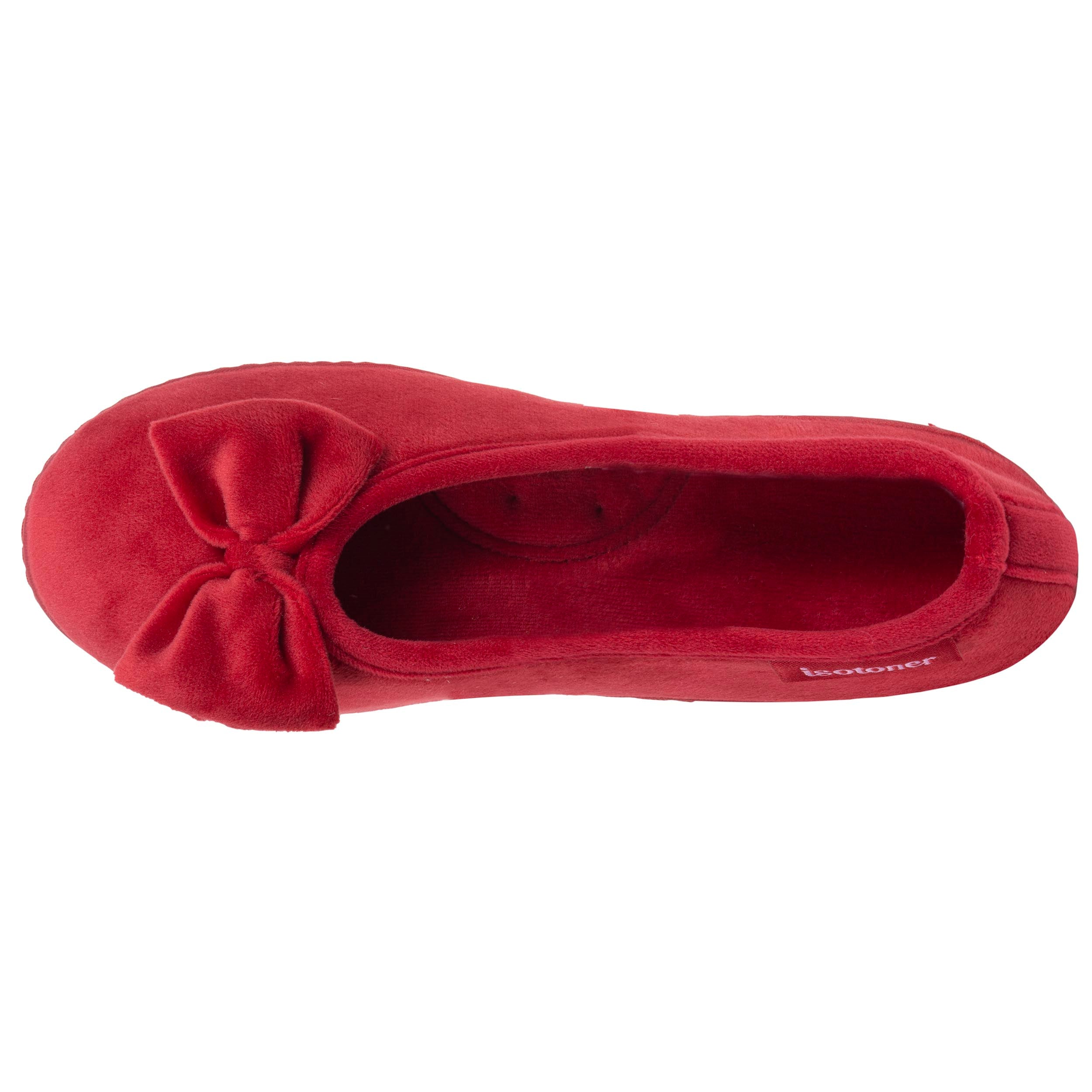 isotoner-chaussons-ballerines-femme-n-ud-rouge image 3