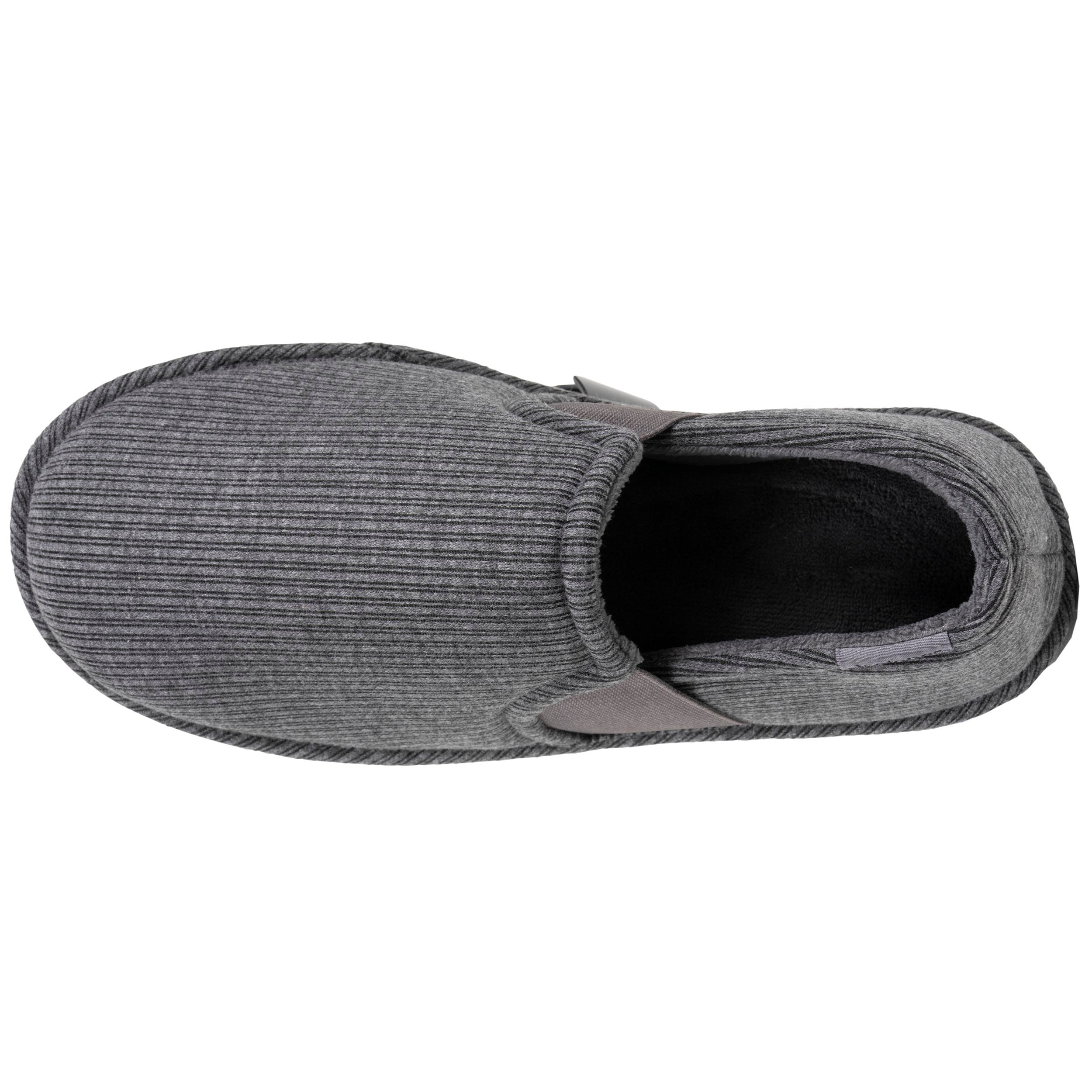 isotoner-chaussons-sans-g-nes-homme-rayure-gris image 2