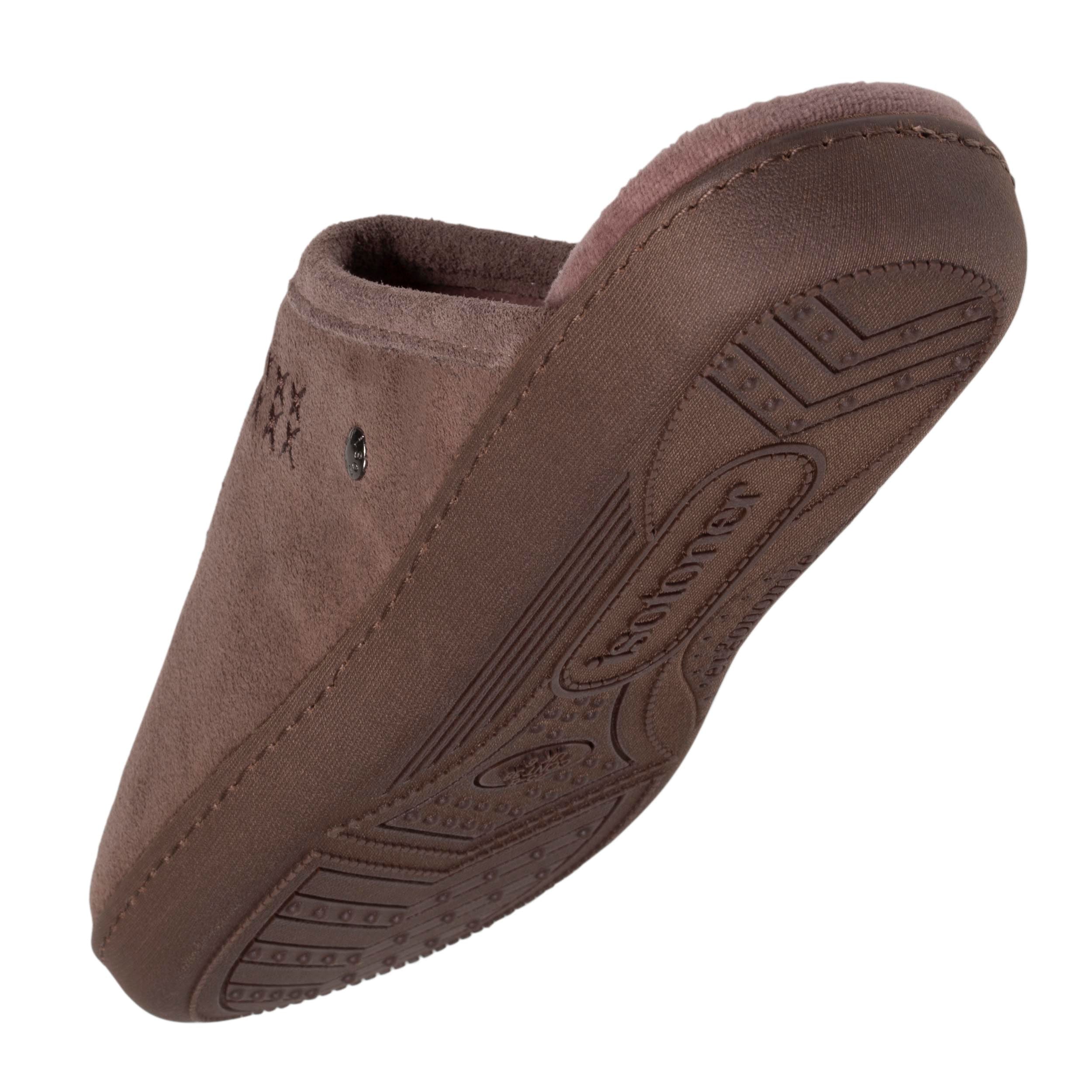 isotoner-chaussons-mules-cuir-femme-taupe-les-premium image 5