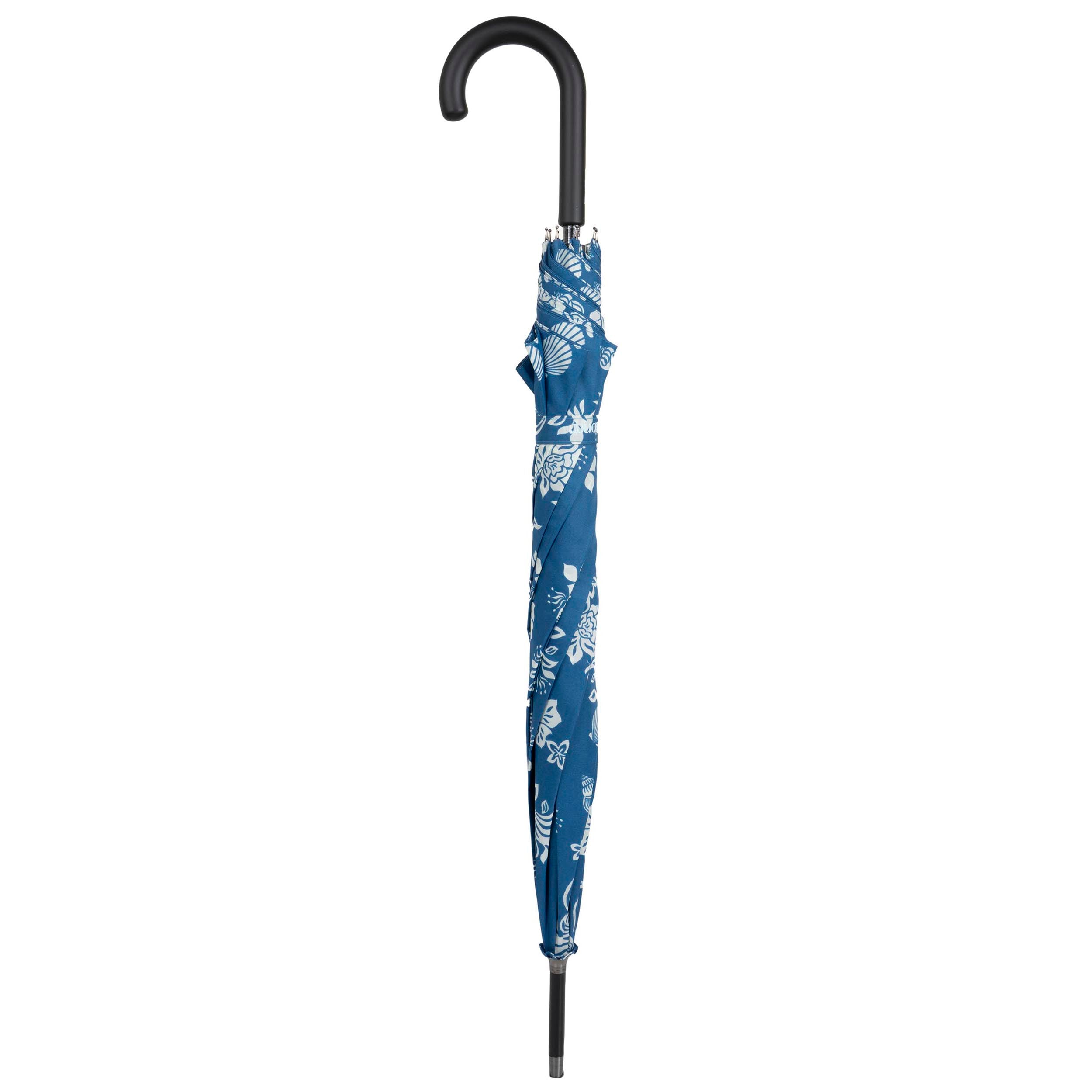isotoner-parapluie-canne-auto-fleur-coquillage-bleu image 4