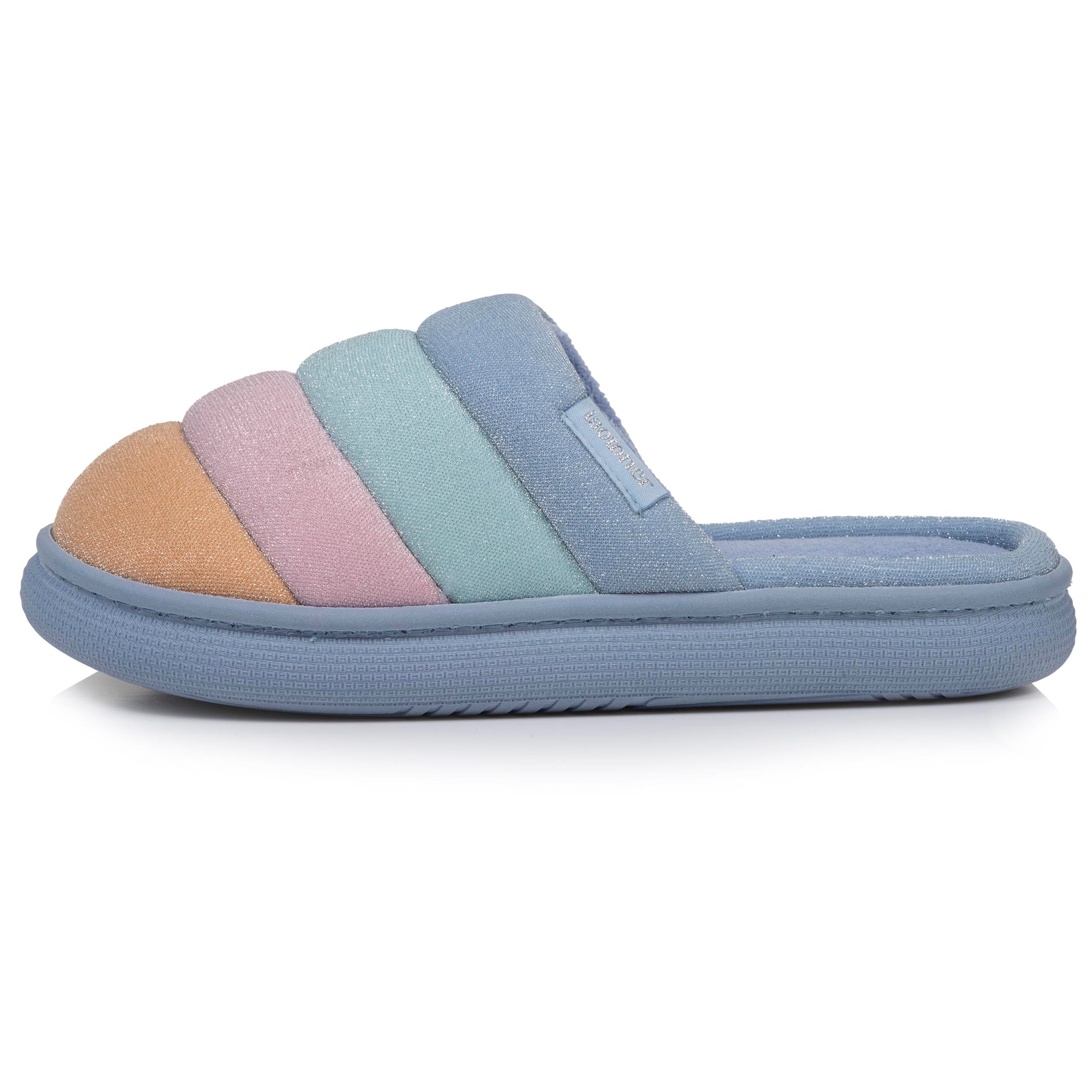 isotoner-chaussons-mules-femme-bloup-arc-en-ciel image 4