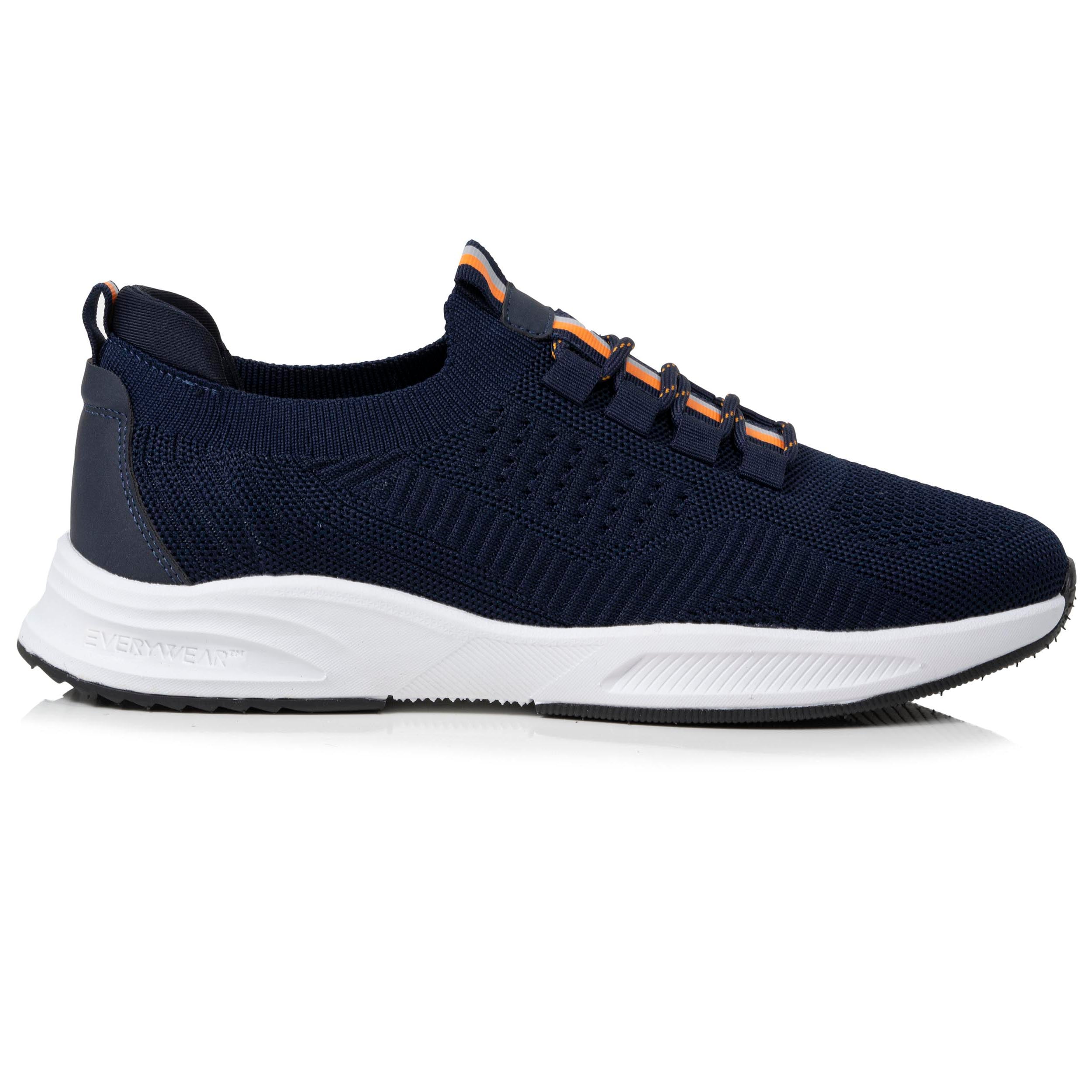 isotoner-basket-confort-homme-slip-on-marine-orange image 8