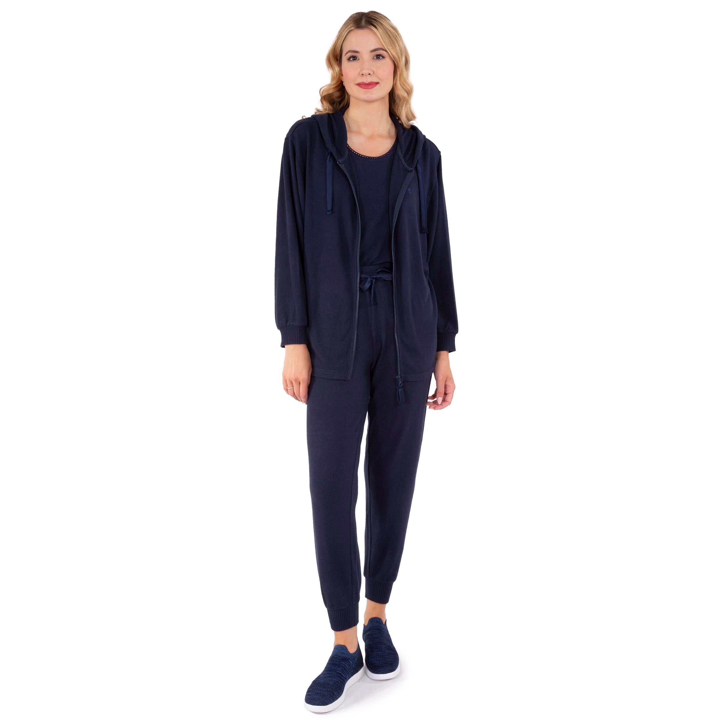 isotoner-sweat-shirt-capuche-femme-marine-ultra-doux image 8