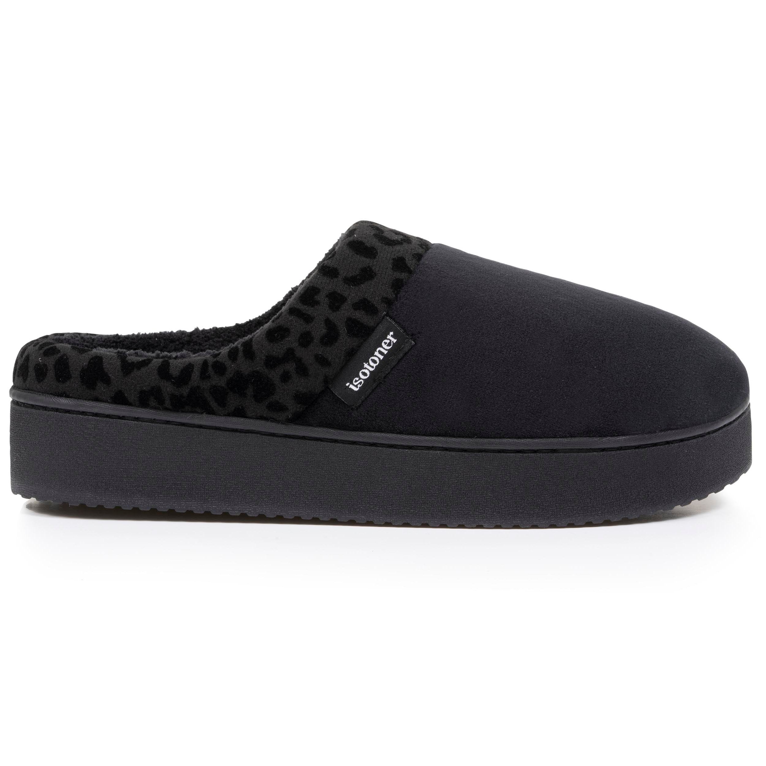 isotoner-chaussons-mules-plateforme-l-opard-noir-femme image 8