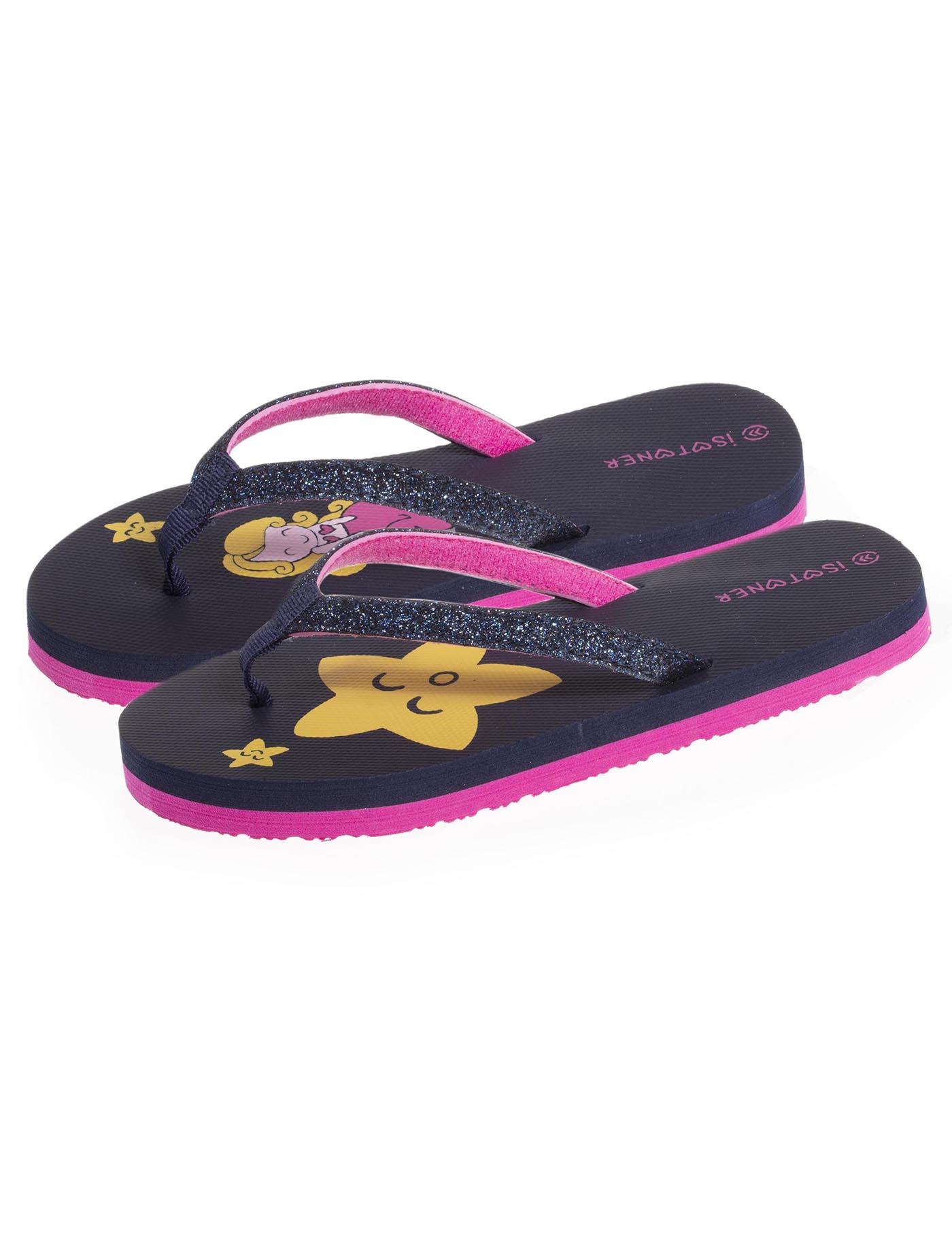 isotoner-tongs-enfant-fille-sir-ne-et-toile-marine image 6