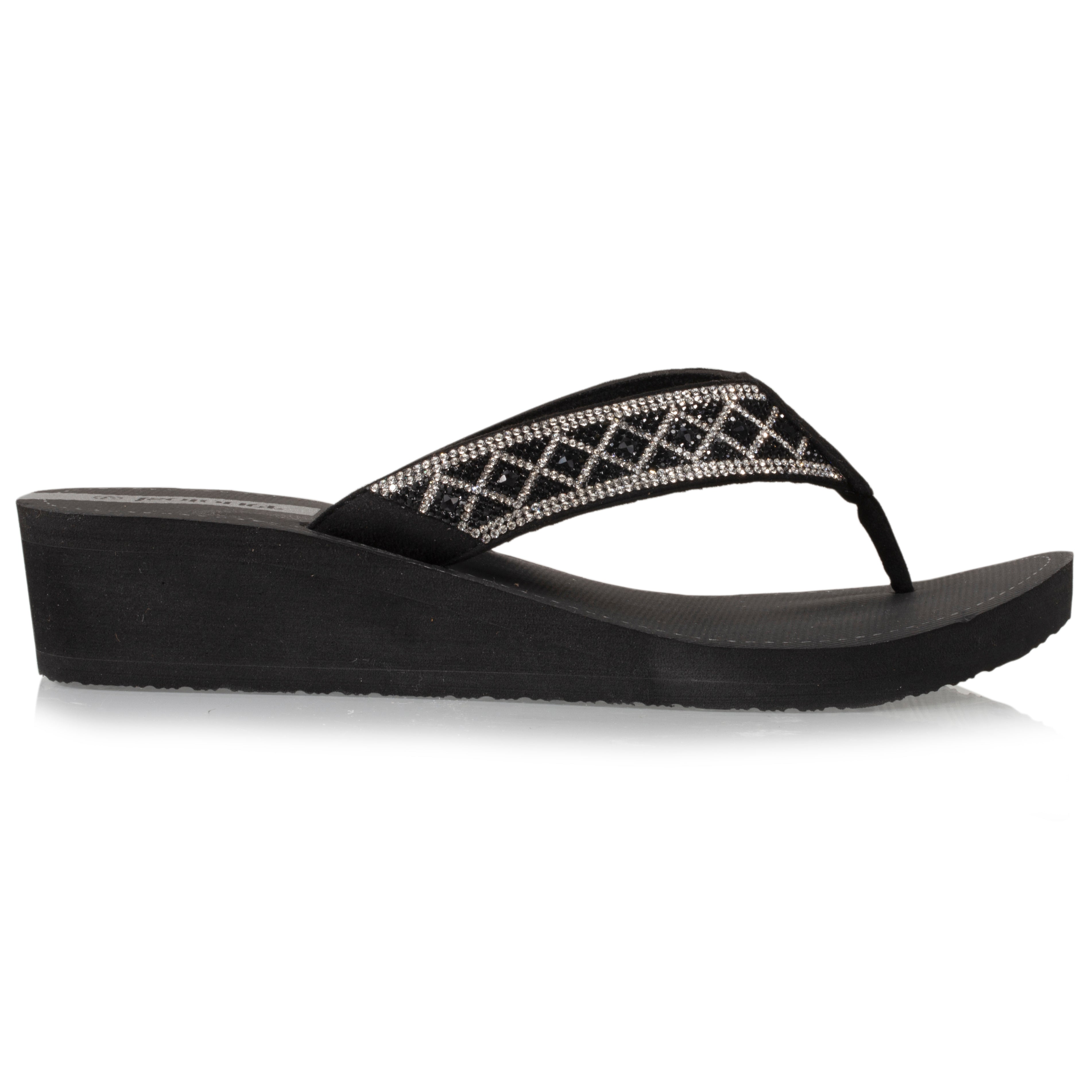isotoner-tongs-femme-talon-paillettes-noir image 8