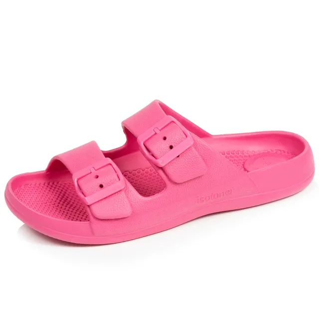 isotoner-mules-claquettes-femme-ajustables-rose-everywear image 1