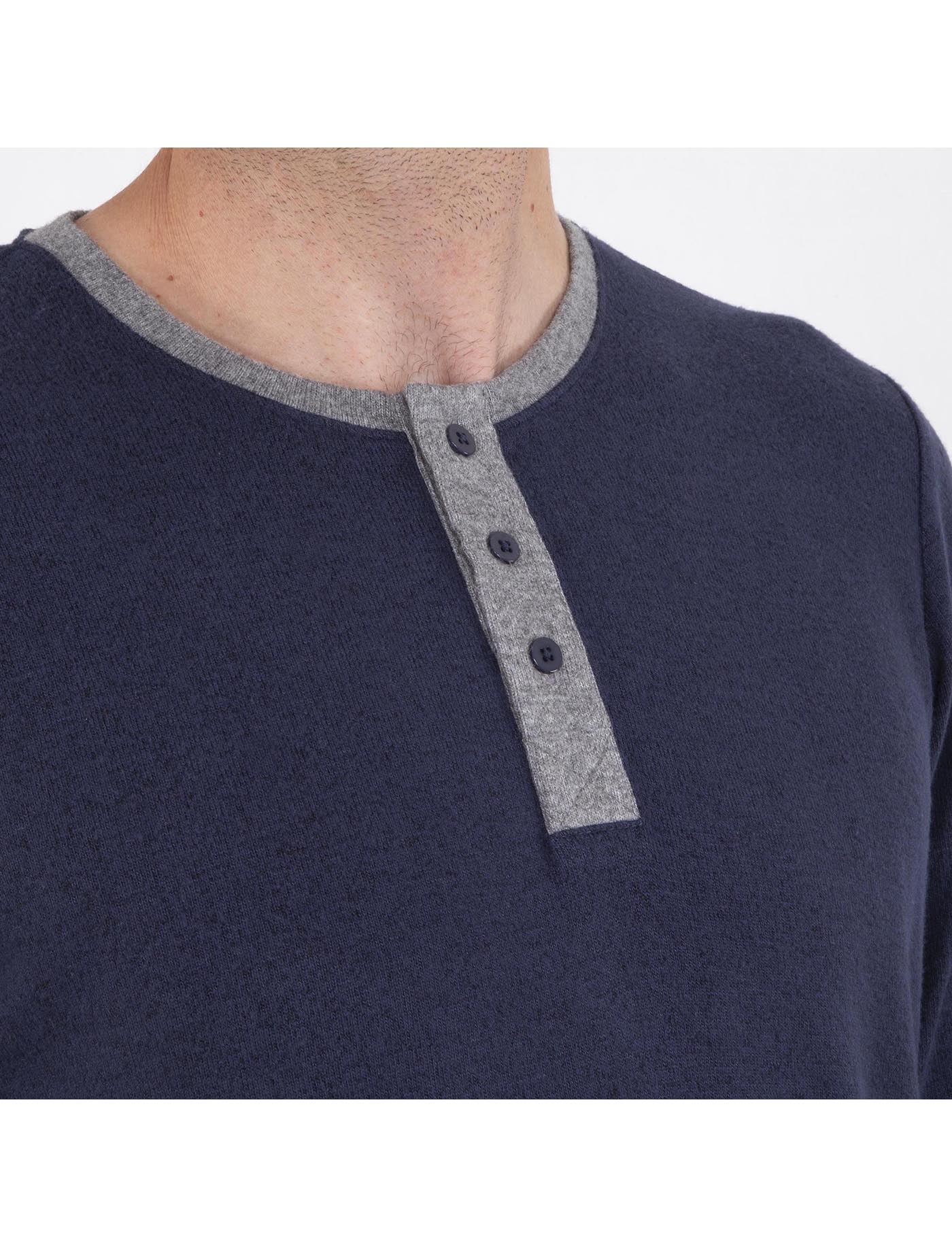 isotoner-t-shirt-manches-longues-homme-marine-ecovero image 7