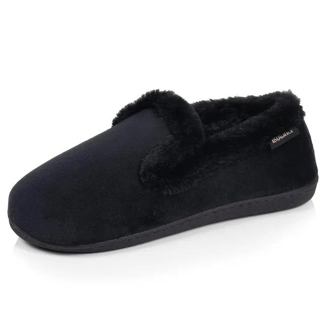 isotoner-chaussons-charentaises-femme-velours-noir image 1