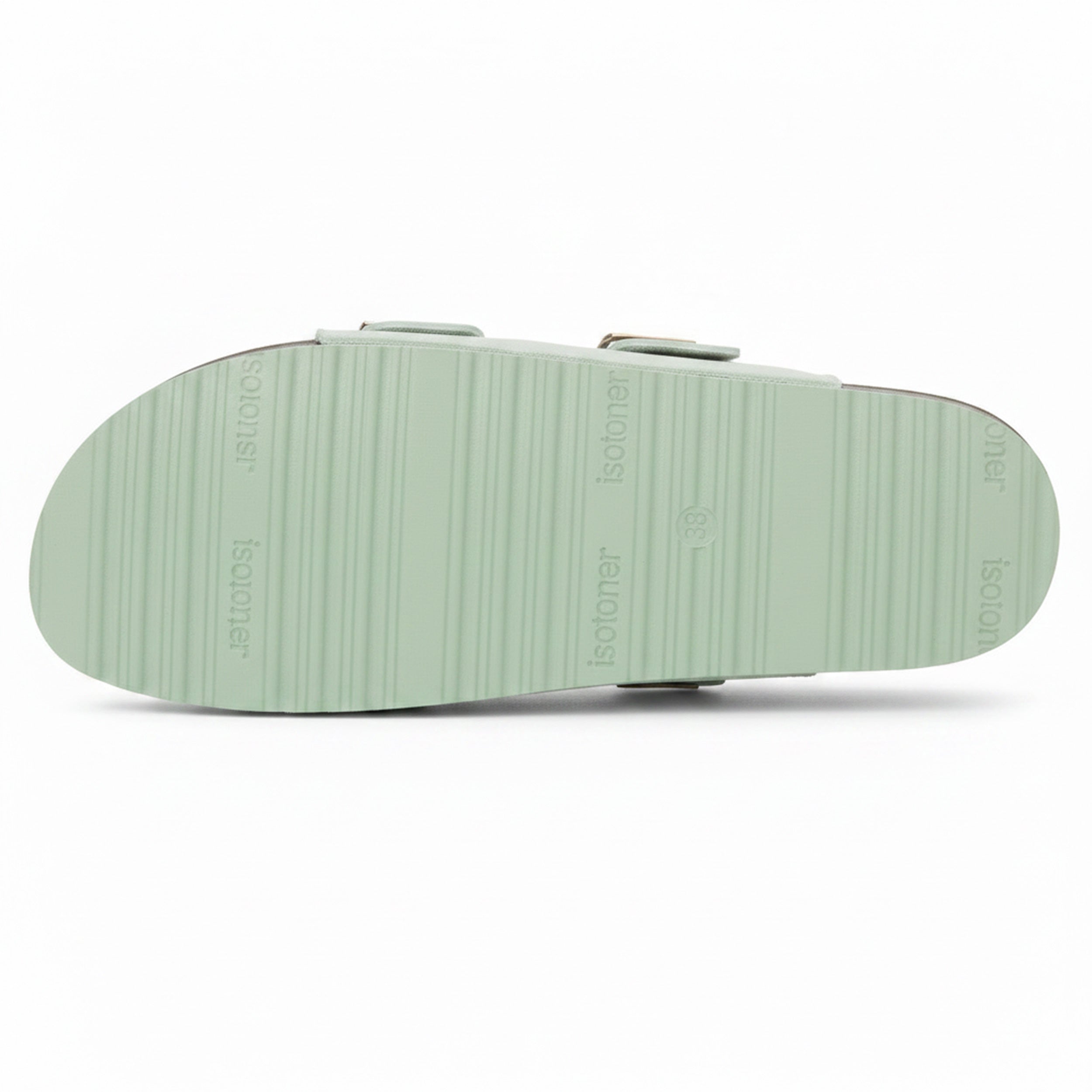 isotoner-mules-sandales-femme-double-bride-vert-d-eau image 4