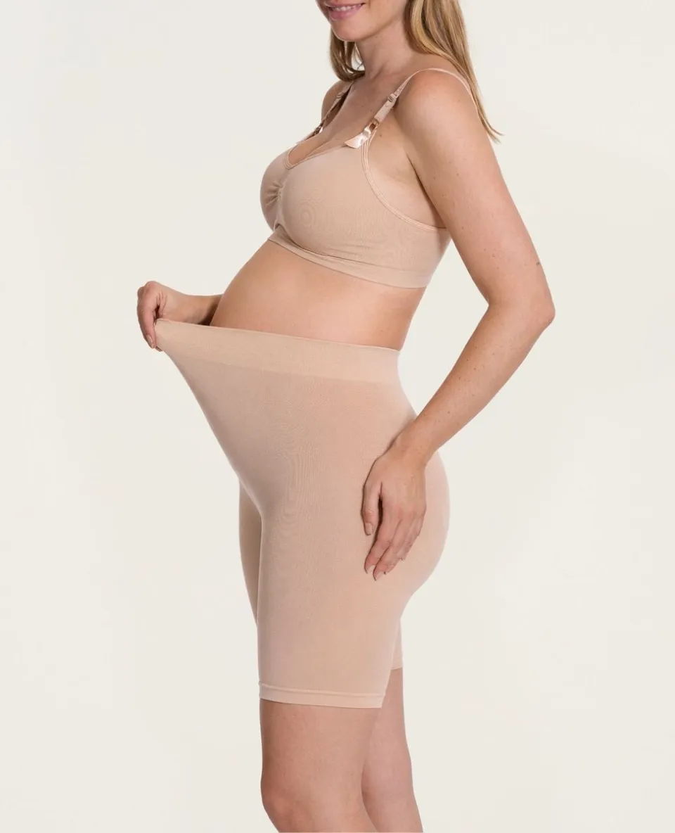 cache-c-ur-cycliste-de-grossesse-sans-couture-essentiel-beige image 1