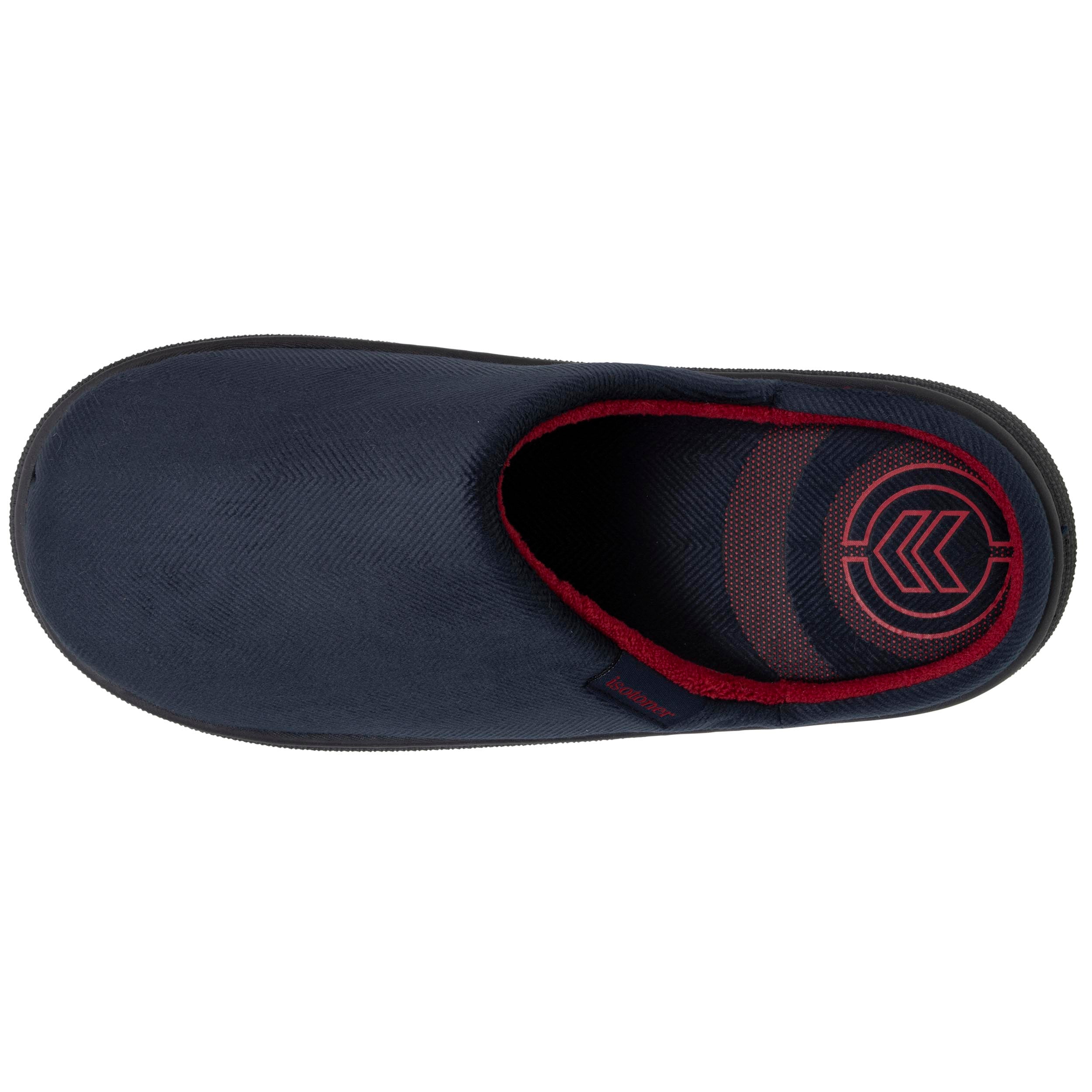 isotoner-chaussons-mules-homme-bloup-marine-chevrons image 2