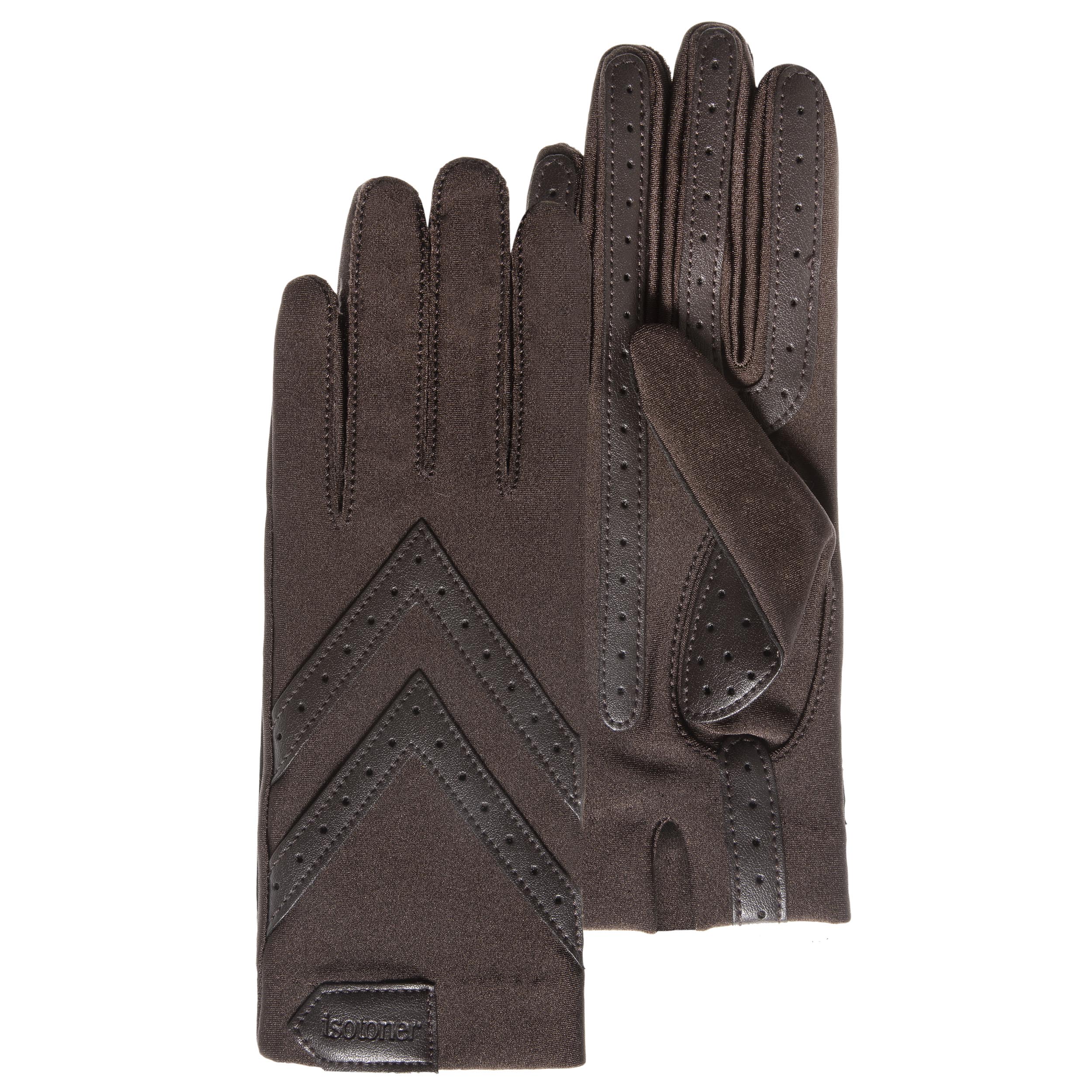 isotoner-gants-femme-tissu-recycl-marron-tactiles-smartouch image 1