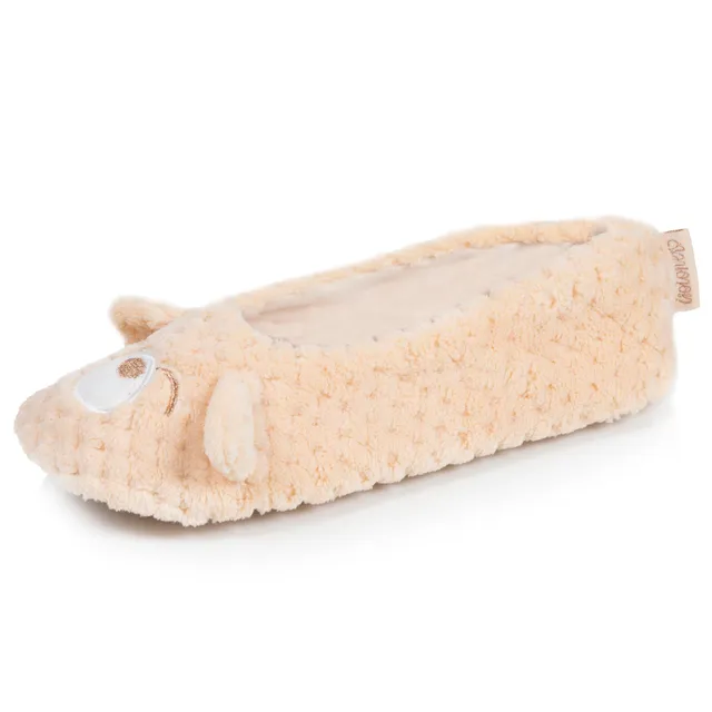isotoner-chaussons-ballerines-3d-femme-ours-micro-ponge image 1