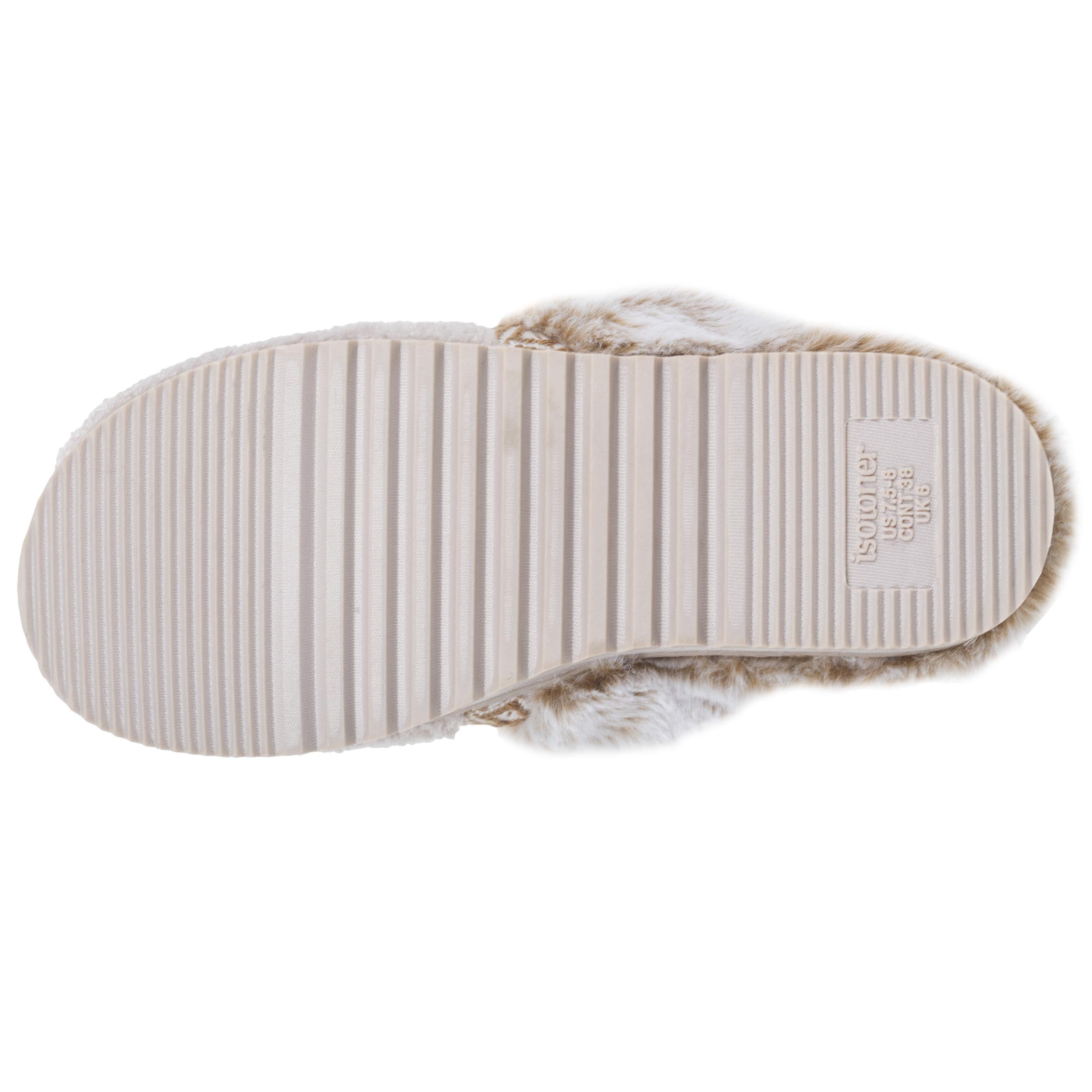 isotoner-chaussons-mules-crant-es-femme-beige image 5