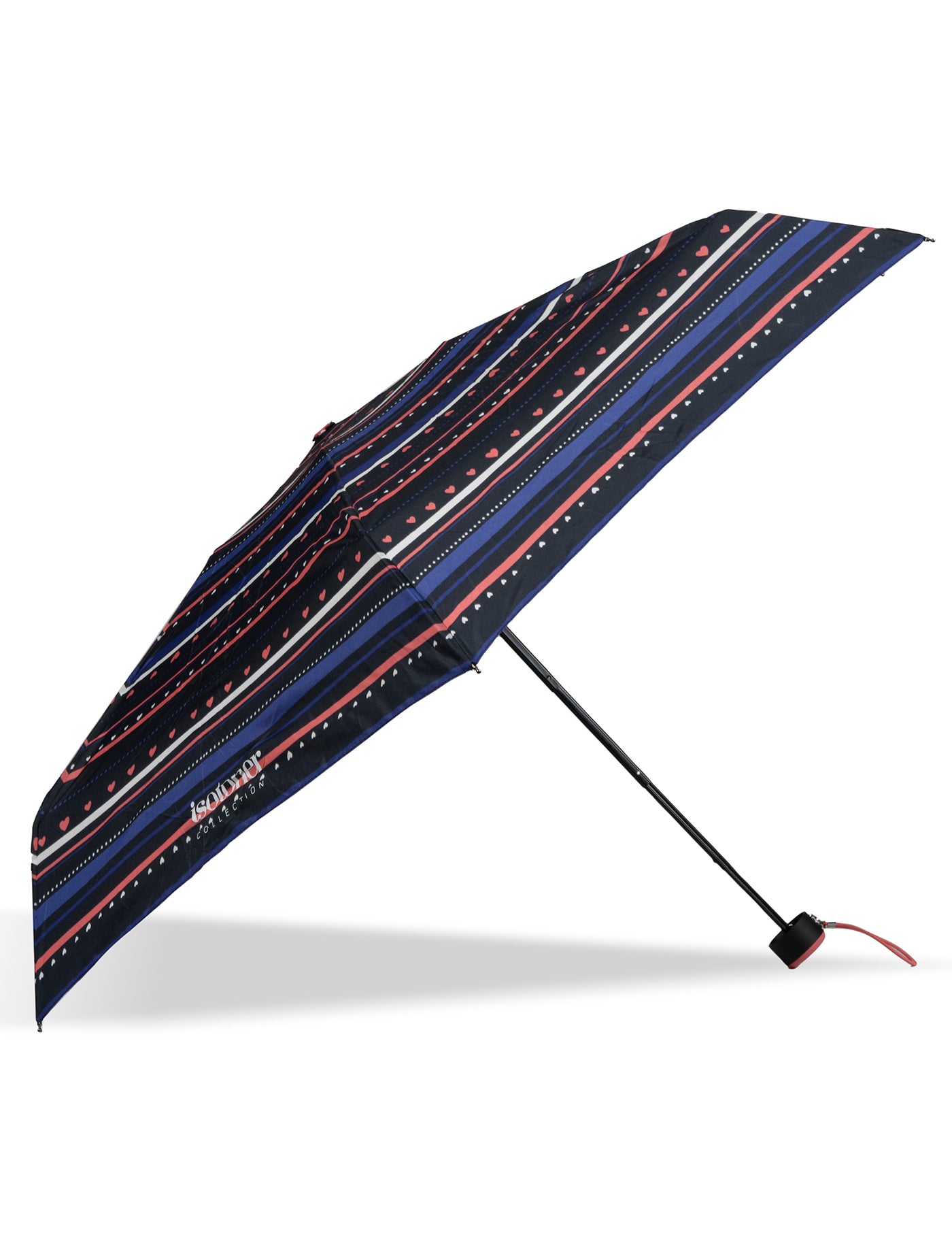 isotoner-parapluie-mini-slim-rayure-petit-c-ur-marine image 7