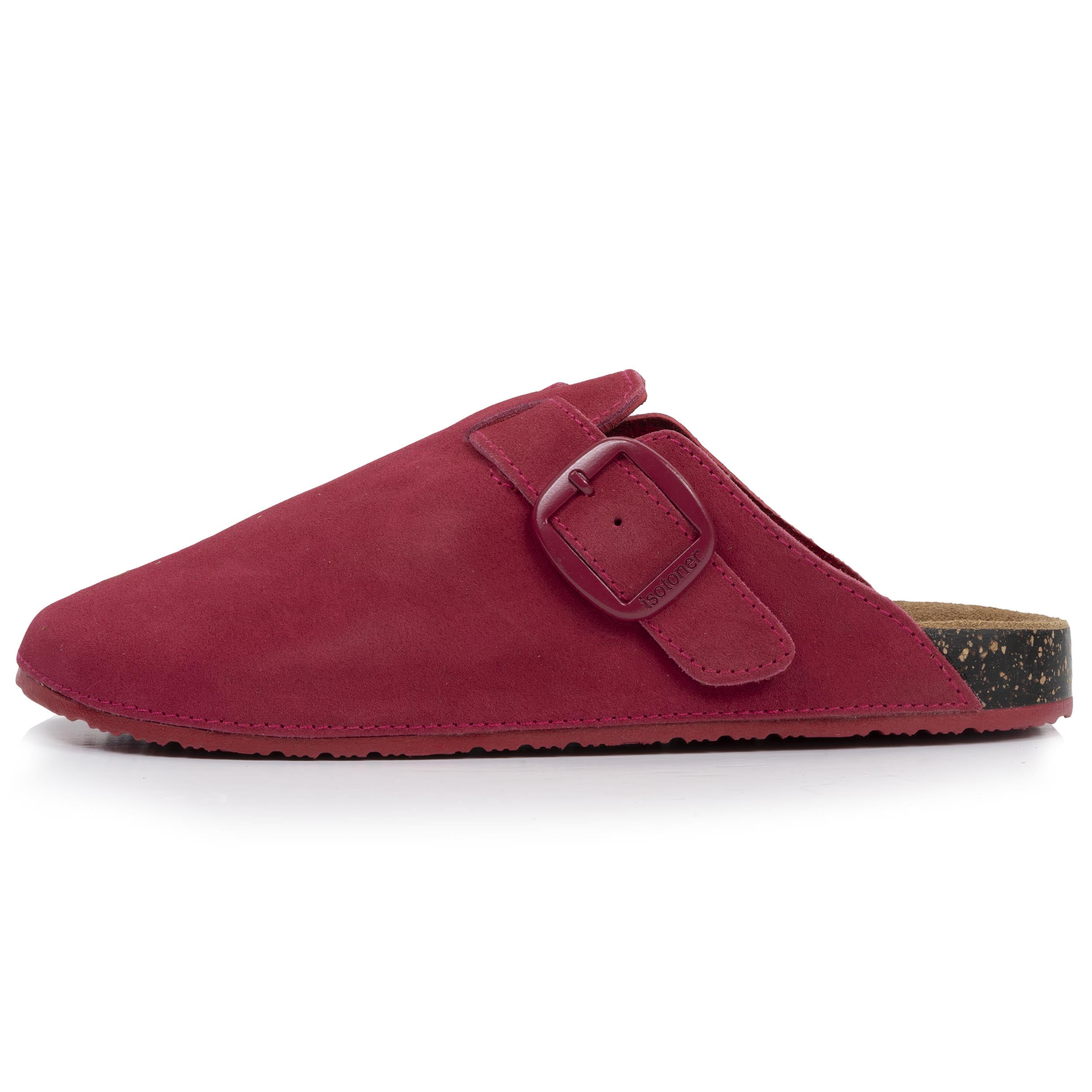 isotoner-mules-sabots-femme-cuir-framboise-semelle-cuir-xtra-flex image 3